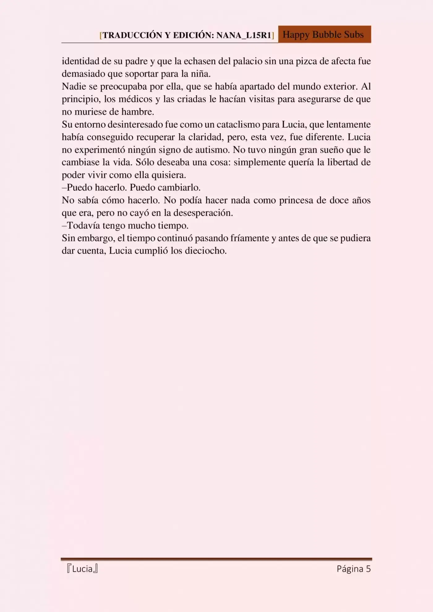 Lucia (Novela) - Capítulo  - Página 5 - LectorTMOo