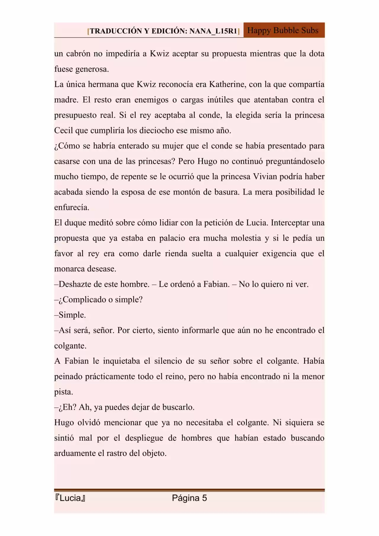 Lucia (Novela) - Capítulo 108 - Página 5 - LectorTMOo