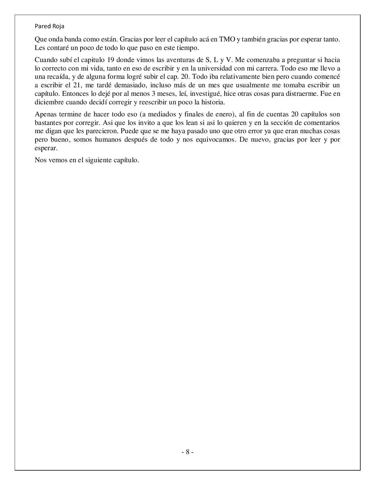 Más Allá Del Mundo (Reescrito) (Novela) - Capítulo 21 - Página 8 - LectorTMOo