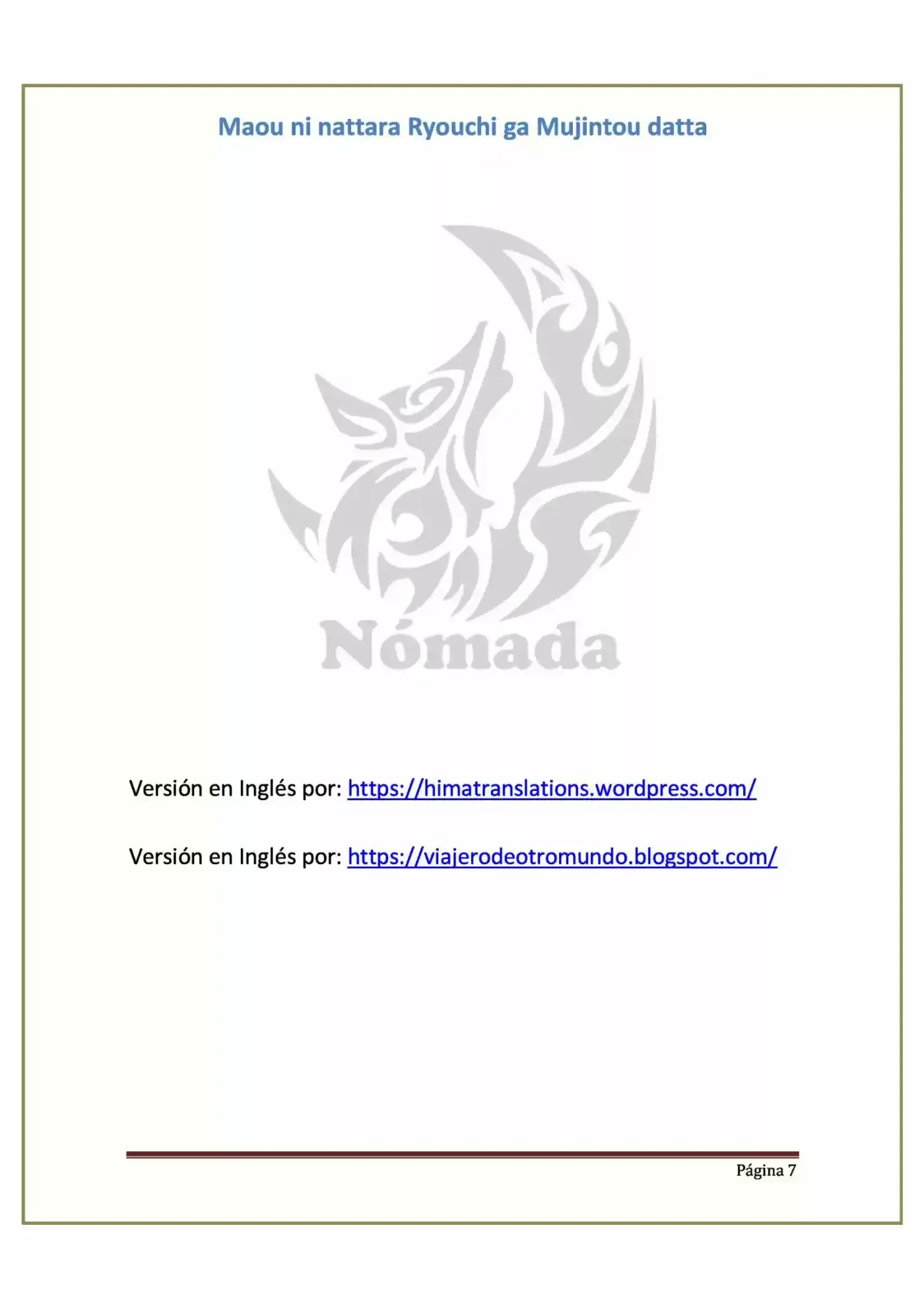 Maou Ni Nattara Ryouchi Ga Mujintou Datta (Novela) - Capítulo - Página 7 - LectorTMOo