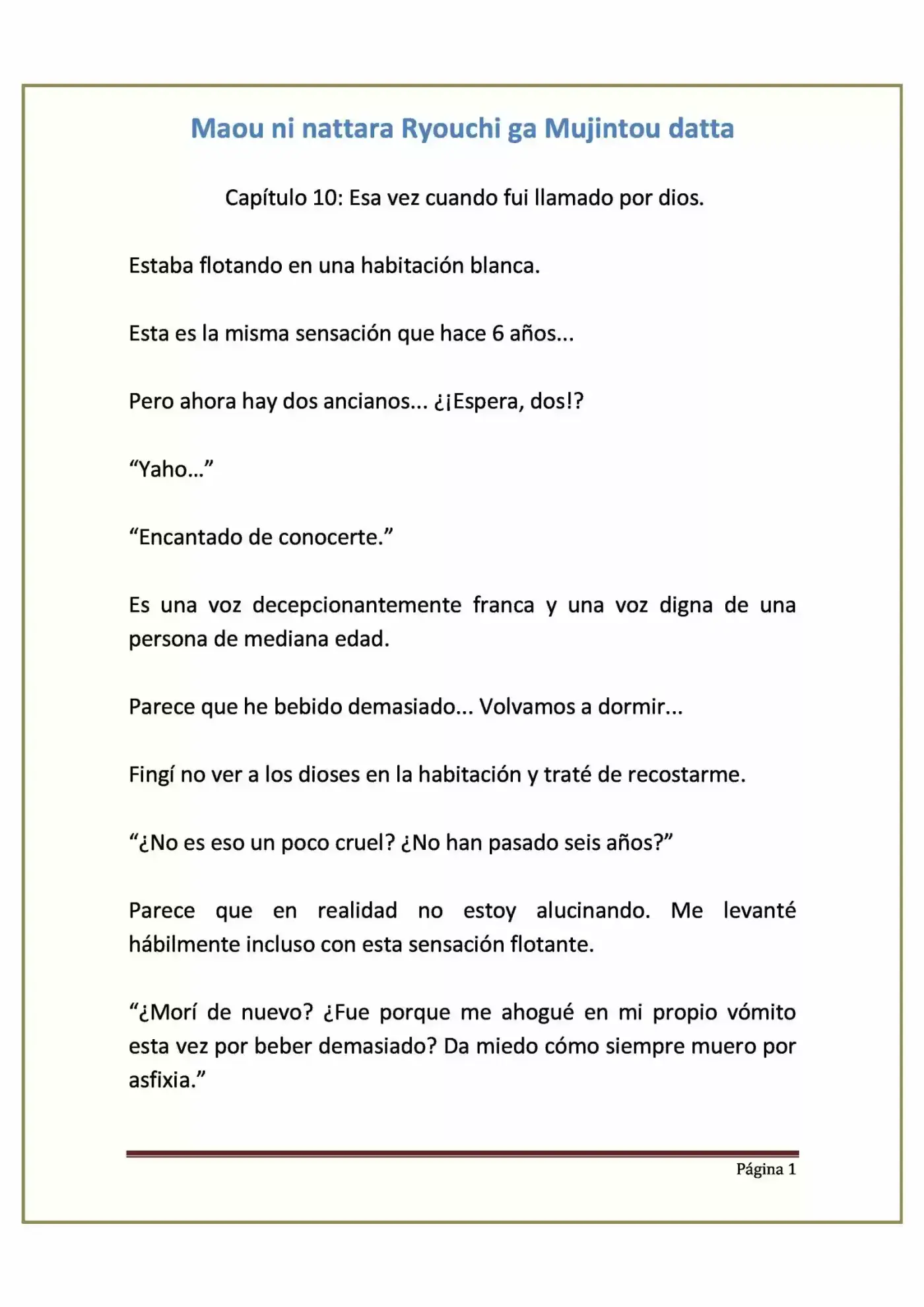 Maou Ni Nattara Ryouchi Ga Mujintou Datta (Novela) - Capítulo 10 - Página 1 - LectorTMOo
