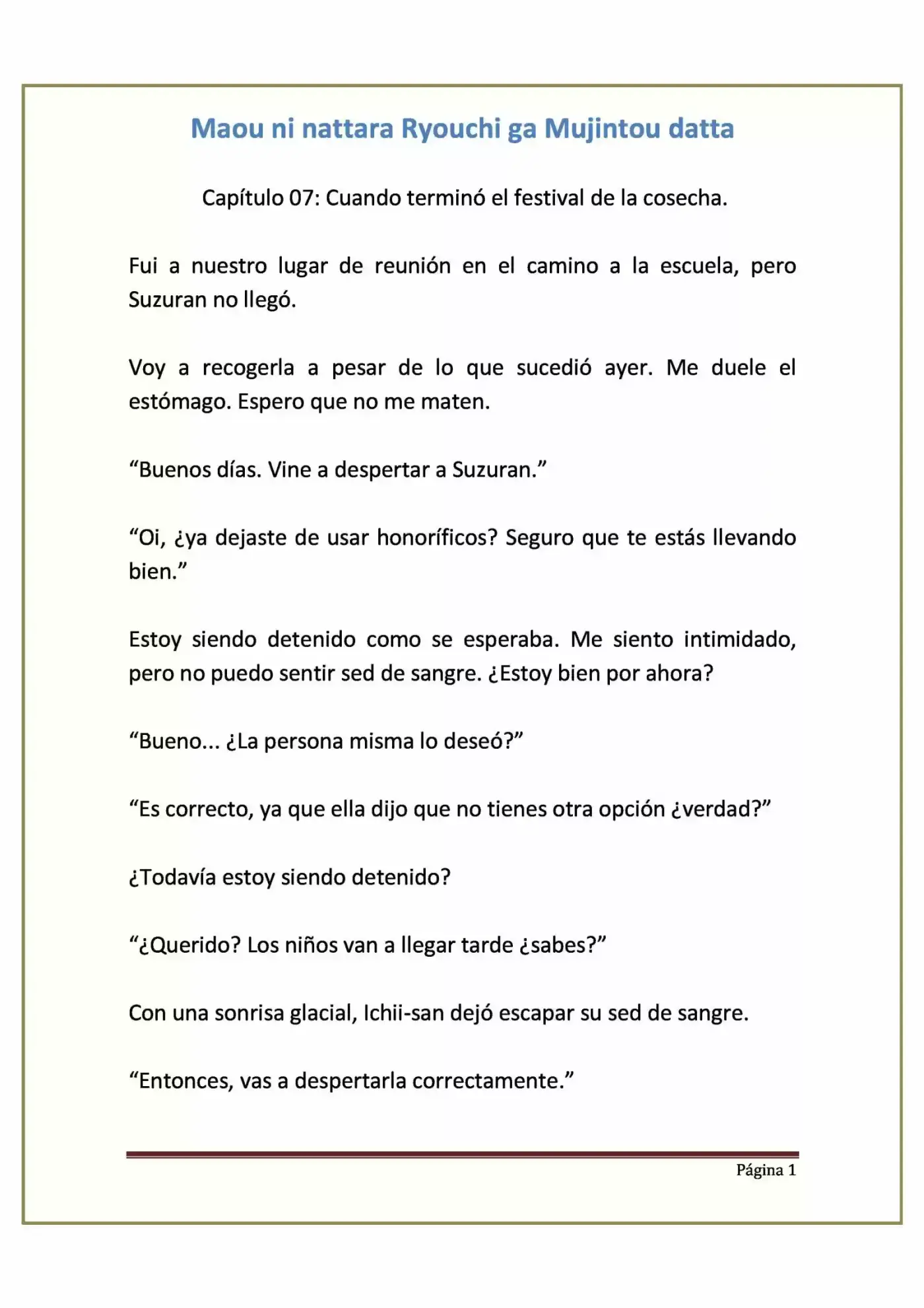 Maou Ni Nattara Ryouchi Ga Mujintou Datta (Novela) - Capítulo 7 - Página 1 - LectorTMOo