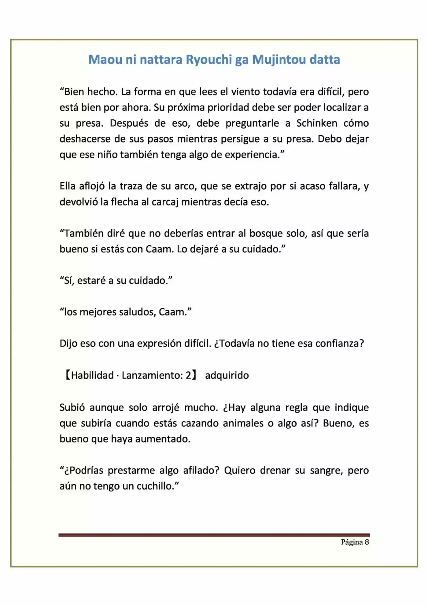 Maou Ni Nattara Ryouchi Ga Mujintou Datta (Novela) - Capítulo 8 - Página 8 - LectorTMOo