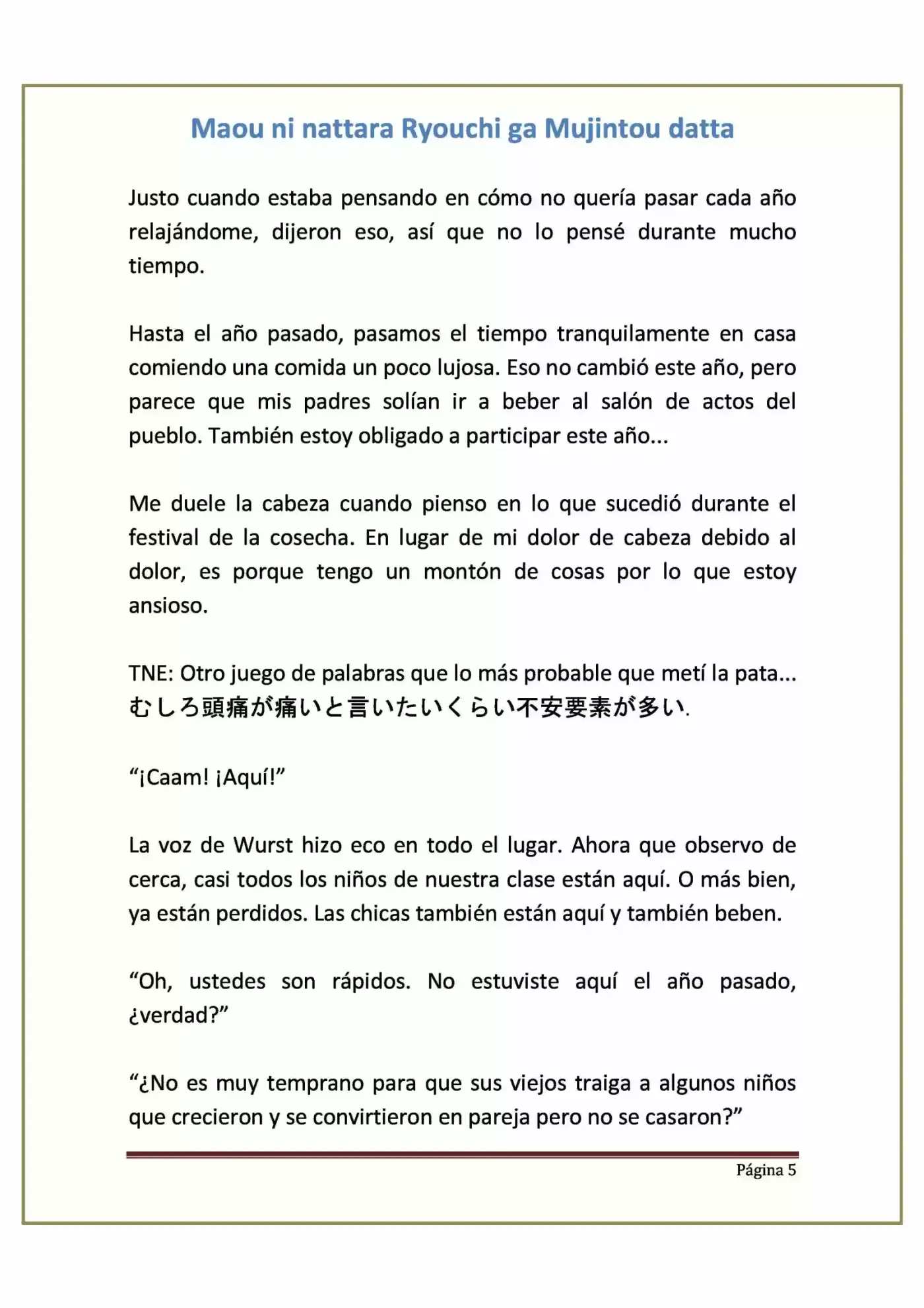 Maou Ni Nattara Ryouchi Ga Mujintou Datta (Novela) - Capítulo 9 - Página 5 - LectorTMOo