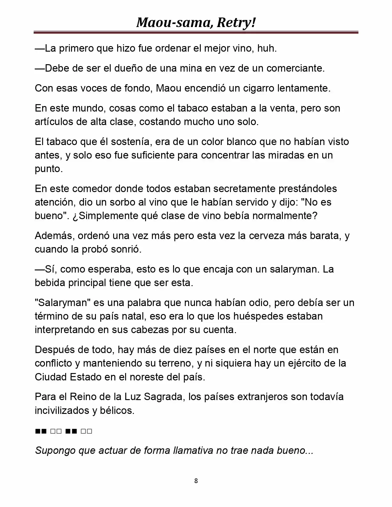 Maou-sama, Retry! (Novela) - Capítulo 10 - Página 8 - LectorTMOo