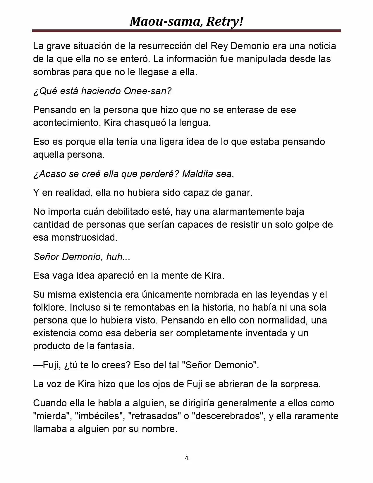 Maou-sama, Retry! (Novela) - Capítulo 13 - Página 4 - LectorTMOo