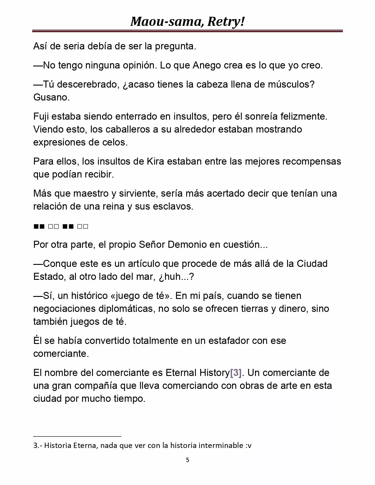 Maou-sama, Retry! (Novela) - Capítulo 13 - Página 5 - LectorTMOo
