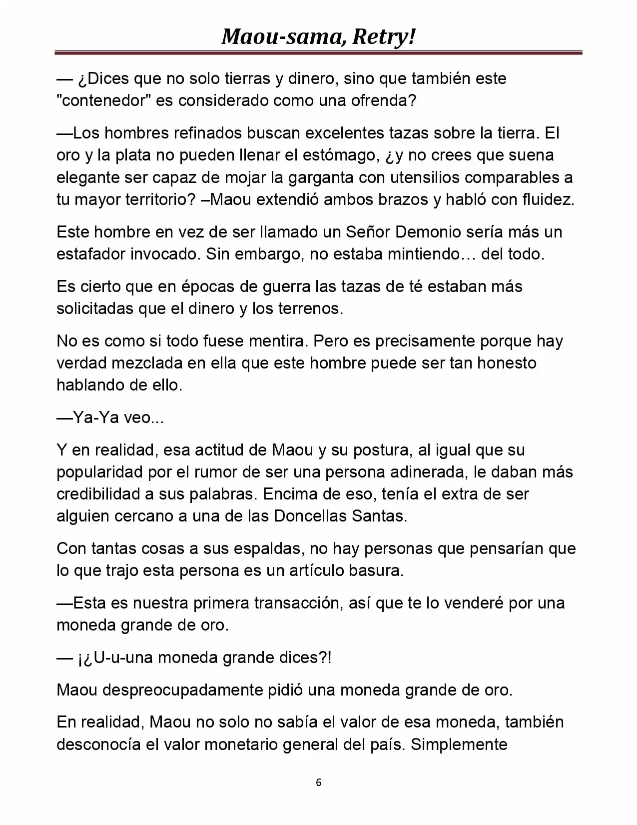 Maou-sama, Retry! (Novela) - Capítulo 13 - Página 6 - LectorTMOo