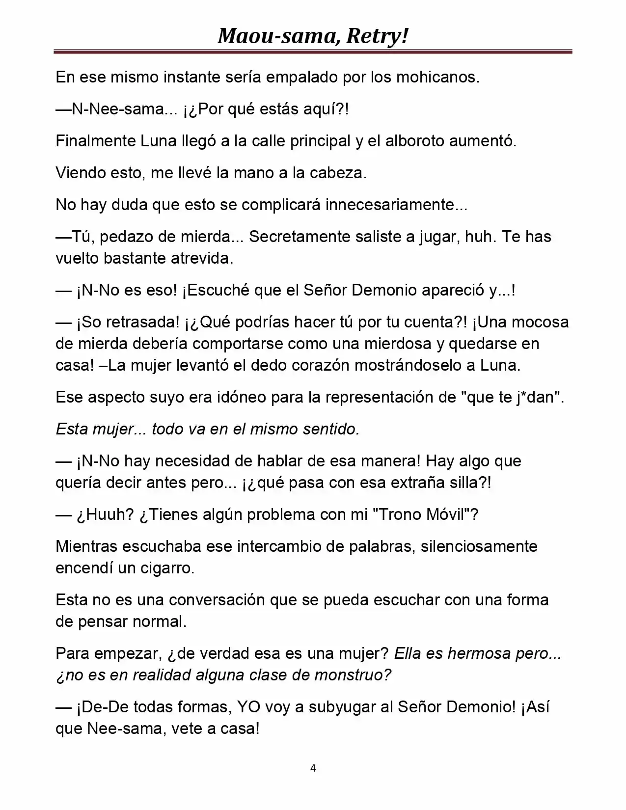 Maou-sama, Retry! (Novela) - Capítulo 14 - Página 4 - LectorTMOo