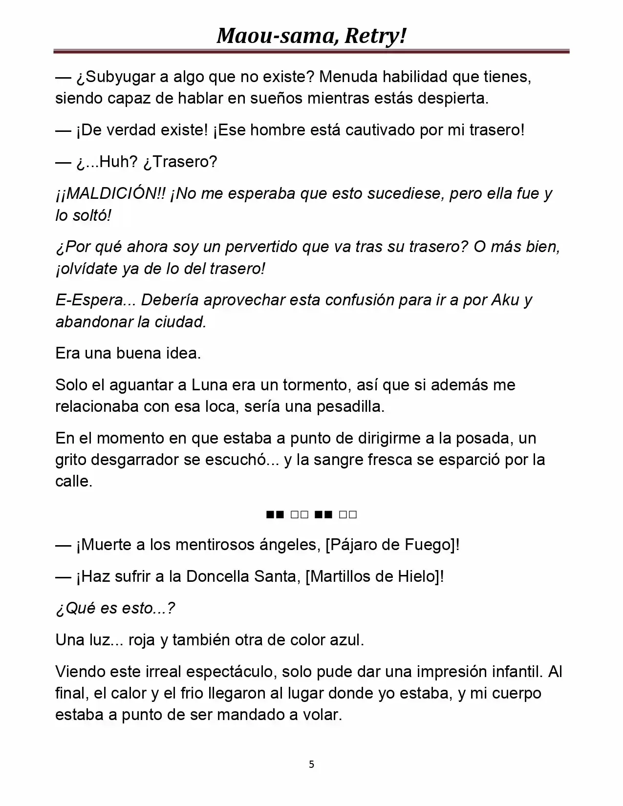 Maou-sama, Retry! (Novela) - Capítulo 14 - Página 5 - LectorTMOo