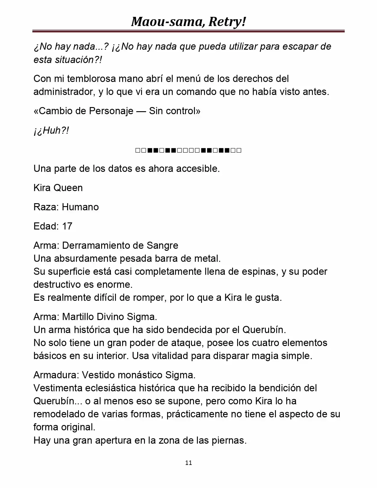 Maou-sama, Retry! (Novela) - Capítulo 14 - Página 11 - LectorTMOo