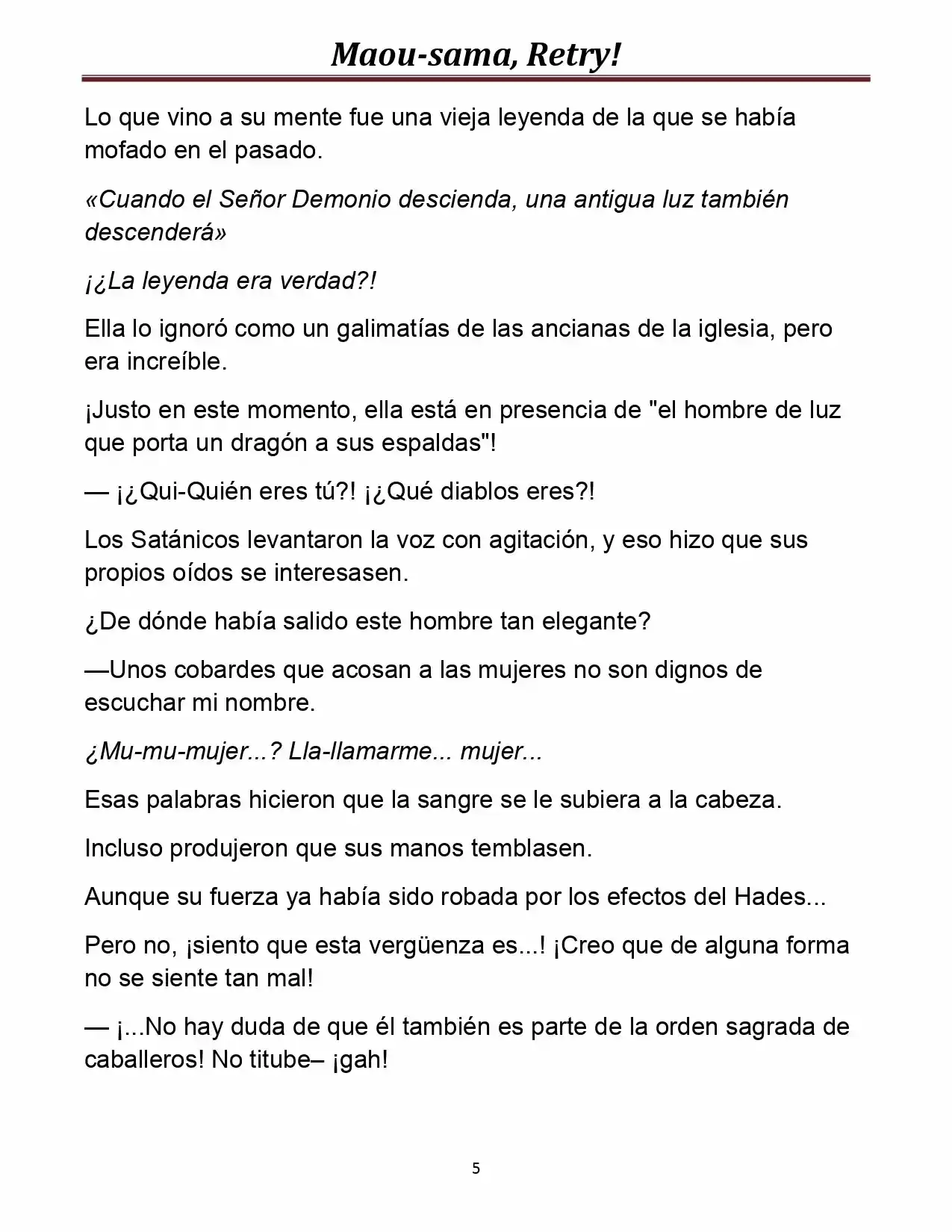 Maou-sama, Retry! (Novela) - Capítulo 15 - Página 5 - LectorTMOo