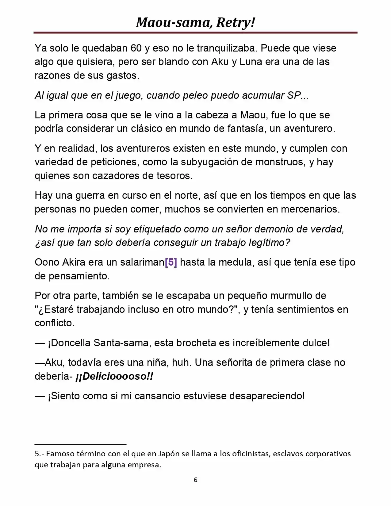 Maou-sama, Retry! (Novela) - Capítulo 16 - Página 6 - LectorTMOo