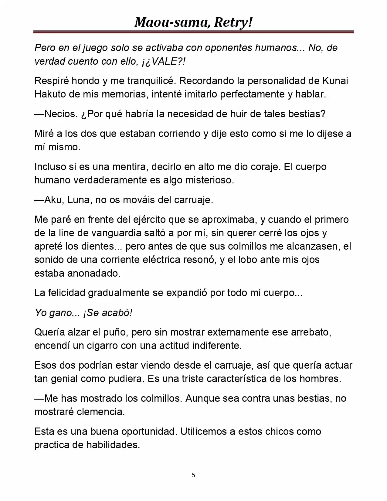 Maou-sama, Retry! (Novela) - Capítulo 17 - Página 5 - LectorTMOo