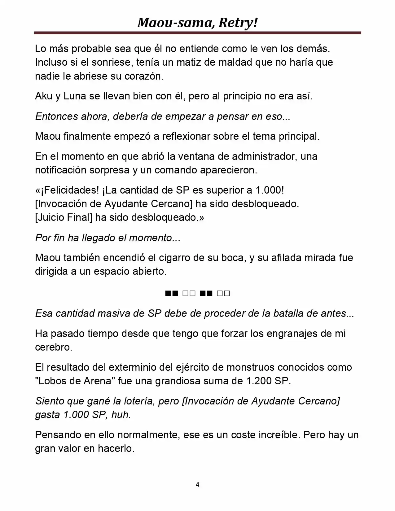 Maou-sama, Retry! (Novela) - Capítulo 18 - Página 4 - LectorTMOo