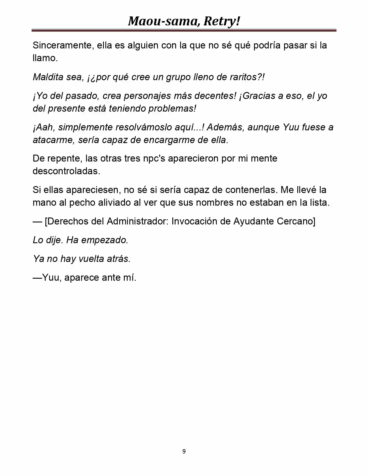 Maou-sama, Retry! (Novela) - Capítulo 18 - Página 9 - LectorTMOo