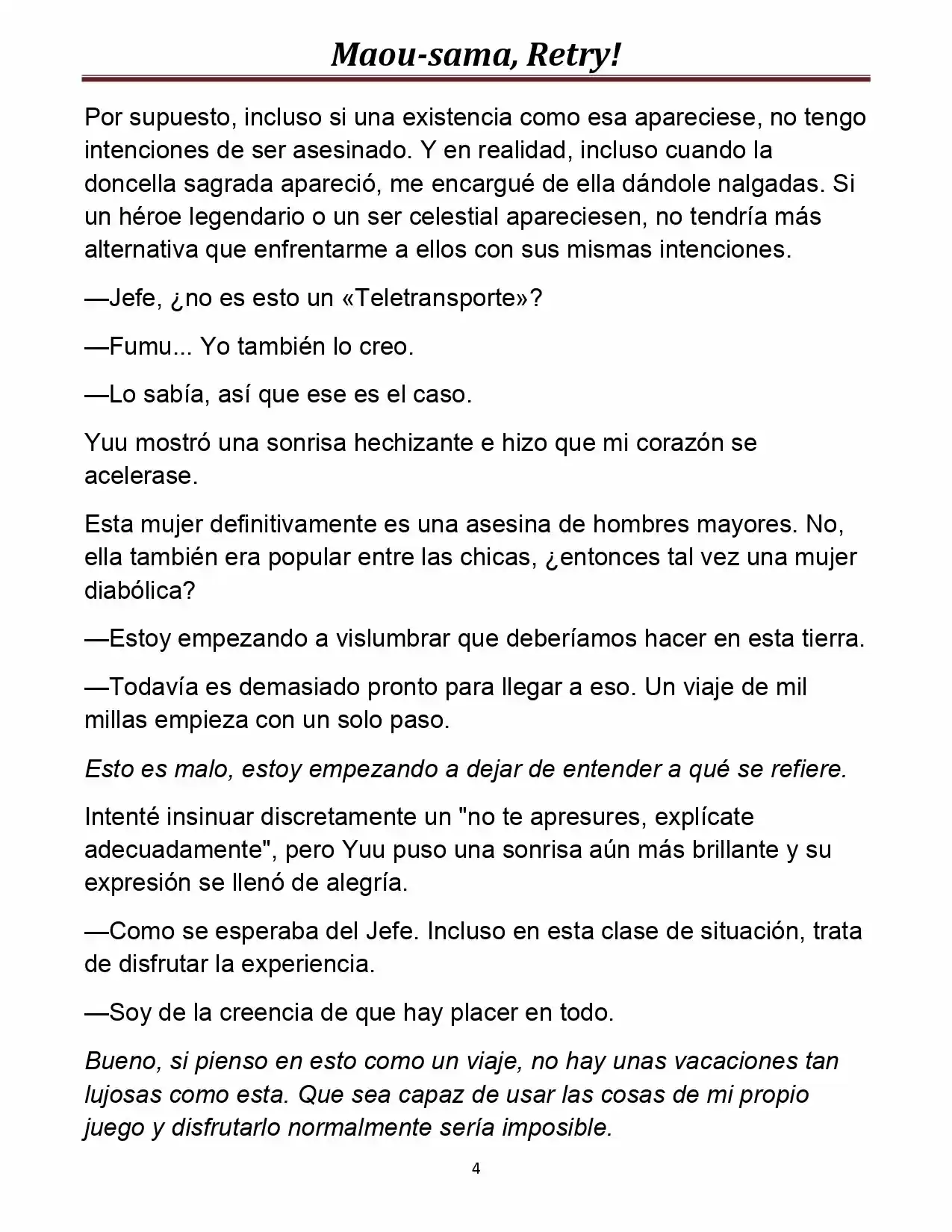 Maou-sama, Retry! (Novela) - Capítulo 19 - Página 4 - LectorTMOo