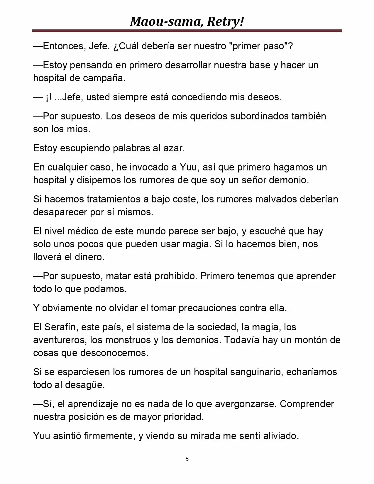 Maou-sama, Retry! (Novela) - Capítulo 19 - Página 5 - LectorTMOo
