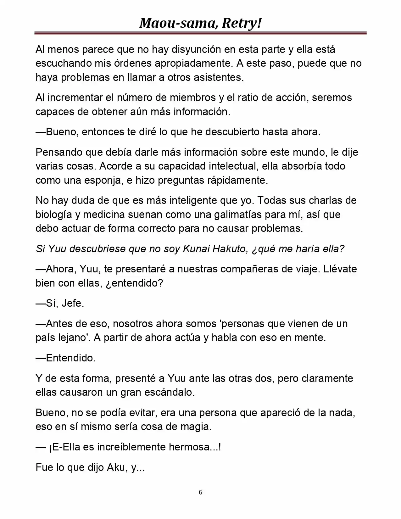 Maou-sama, Retry! (Novela) - Capítulo 19 - Página 6 - LectorTMOo