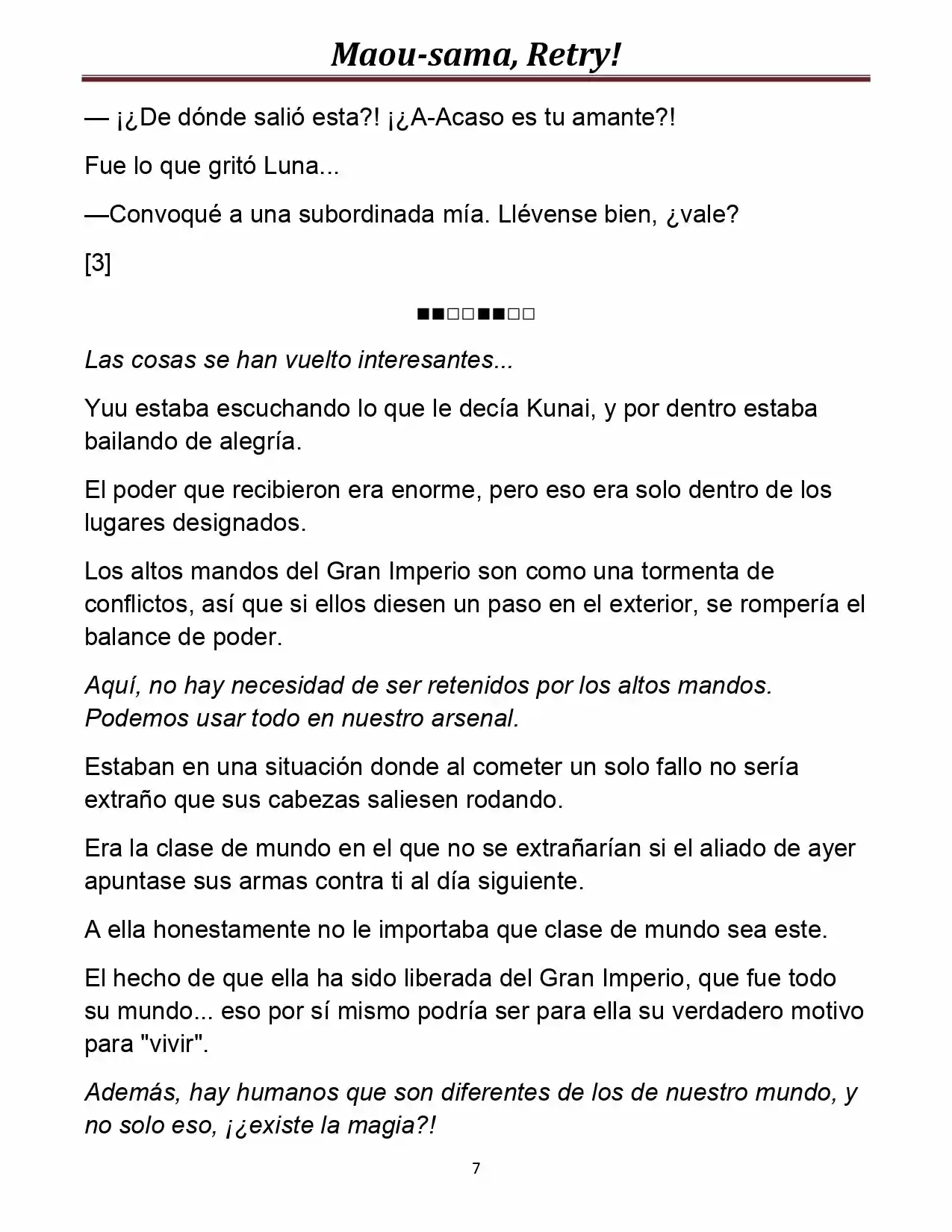 Maou-sama, Retry! (Novela) - Capítulo 19 - Página 7 - LectorTMOo