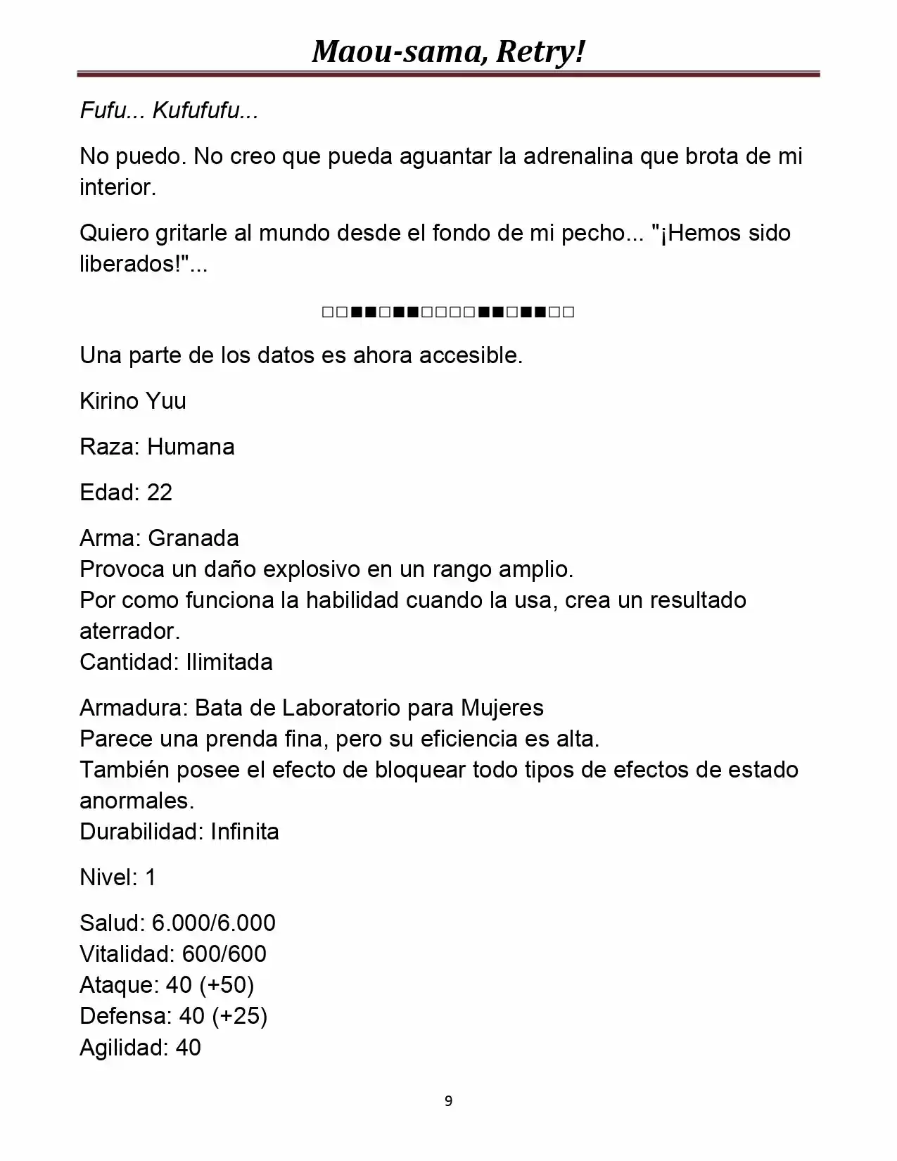 Maou-sama, Retry! (Novela) - Capítulo 19 - Página 9 - LectorTMOo