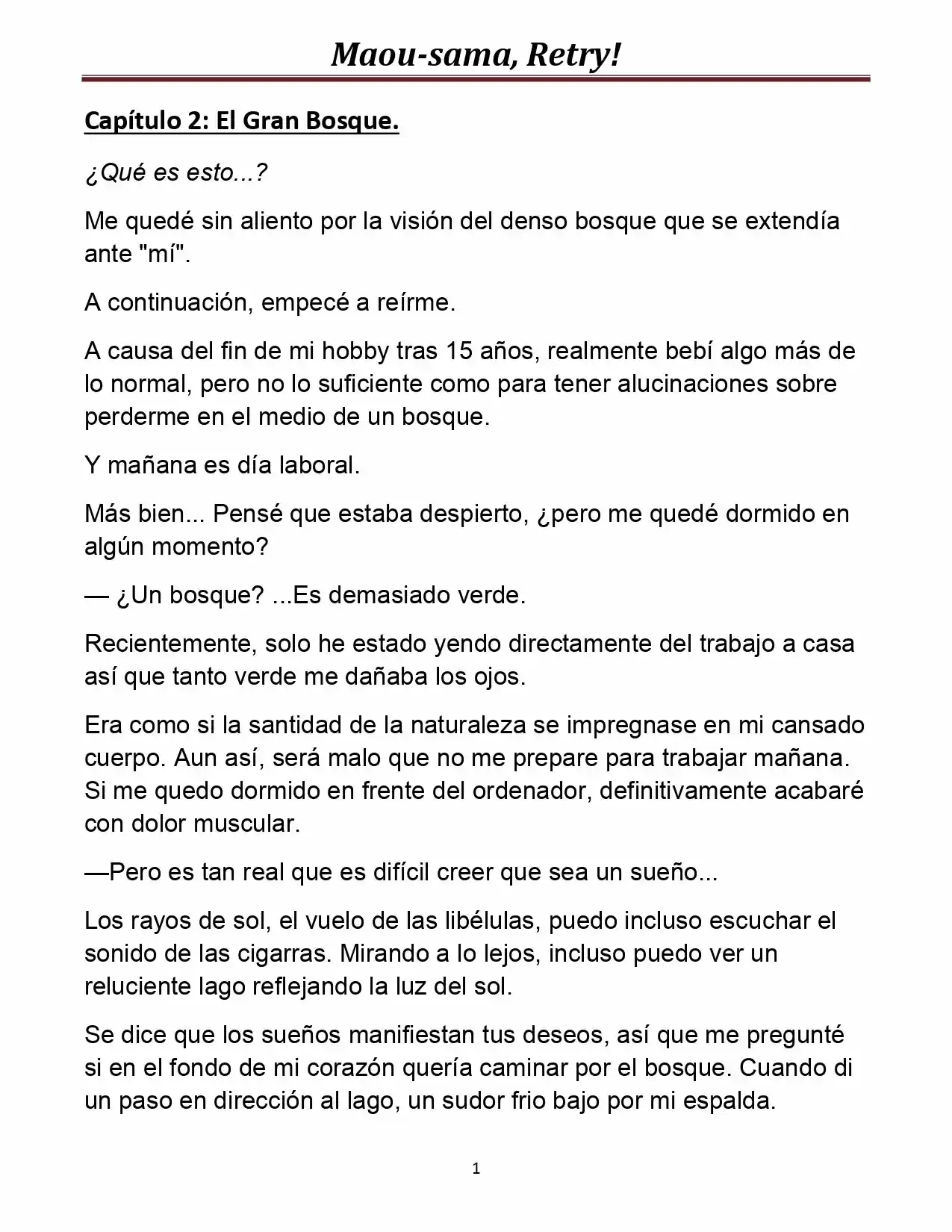 Maou-sama, Retry! (Novela) - Capítulo 2 - Página 1 - LectorTMOo