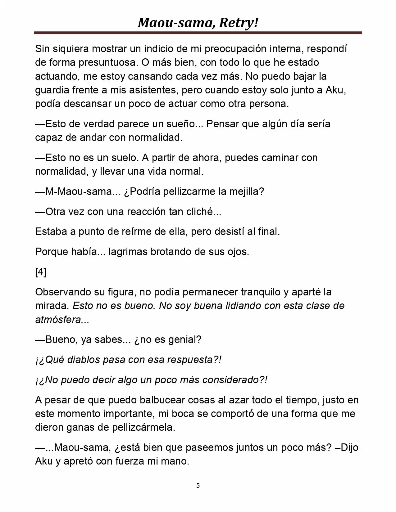 Maou-sama, Retry! (Novela) - Capítulo 20 - Página 5 - LectorTMOo