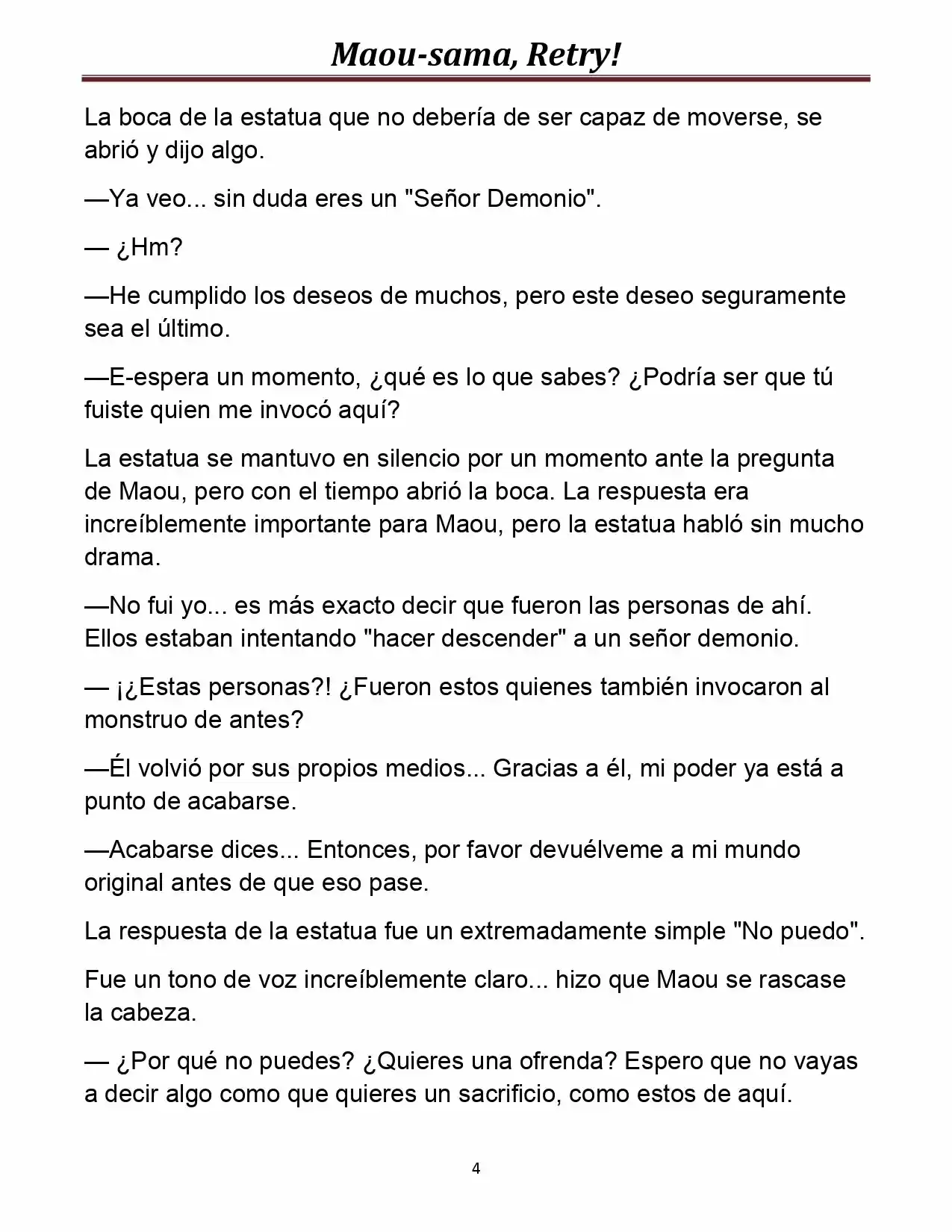 Maou-sama, Retry! (Novela) - Capítulo 4 - Página 4 - LectorTMOo