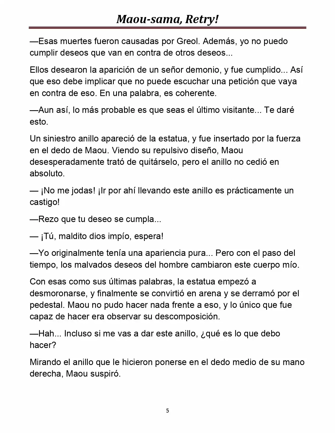 Maou-sama, Retry! (Novela) - Capítulo 4 - Página 5 - LectorTMOo