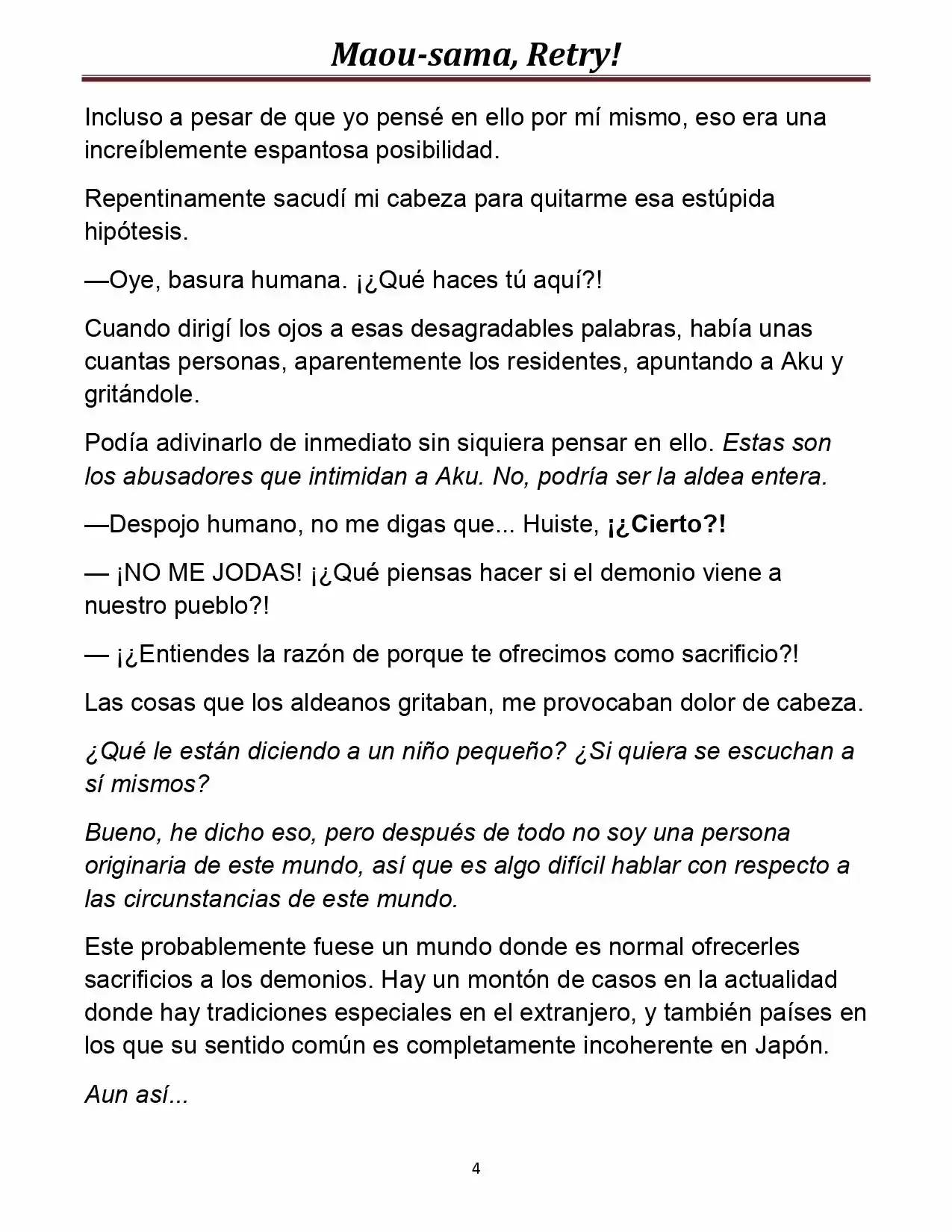 Maou-sama, Retry! (Novela) - Capítulo 5 - Página 4 - LectorTMOo