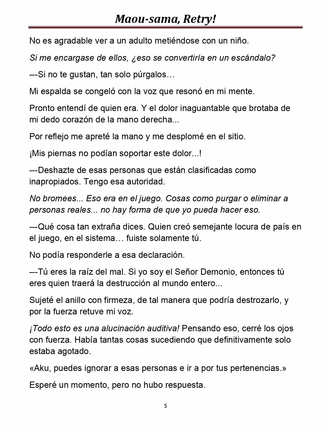 Maou-sama, Retry! (Novela) - Capítulo 5 - Página 5 - LectorTMOo