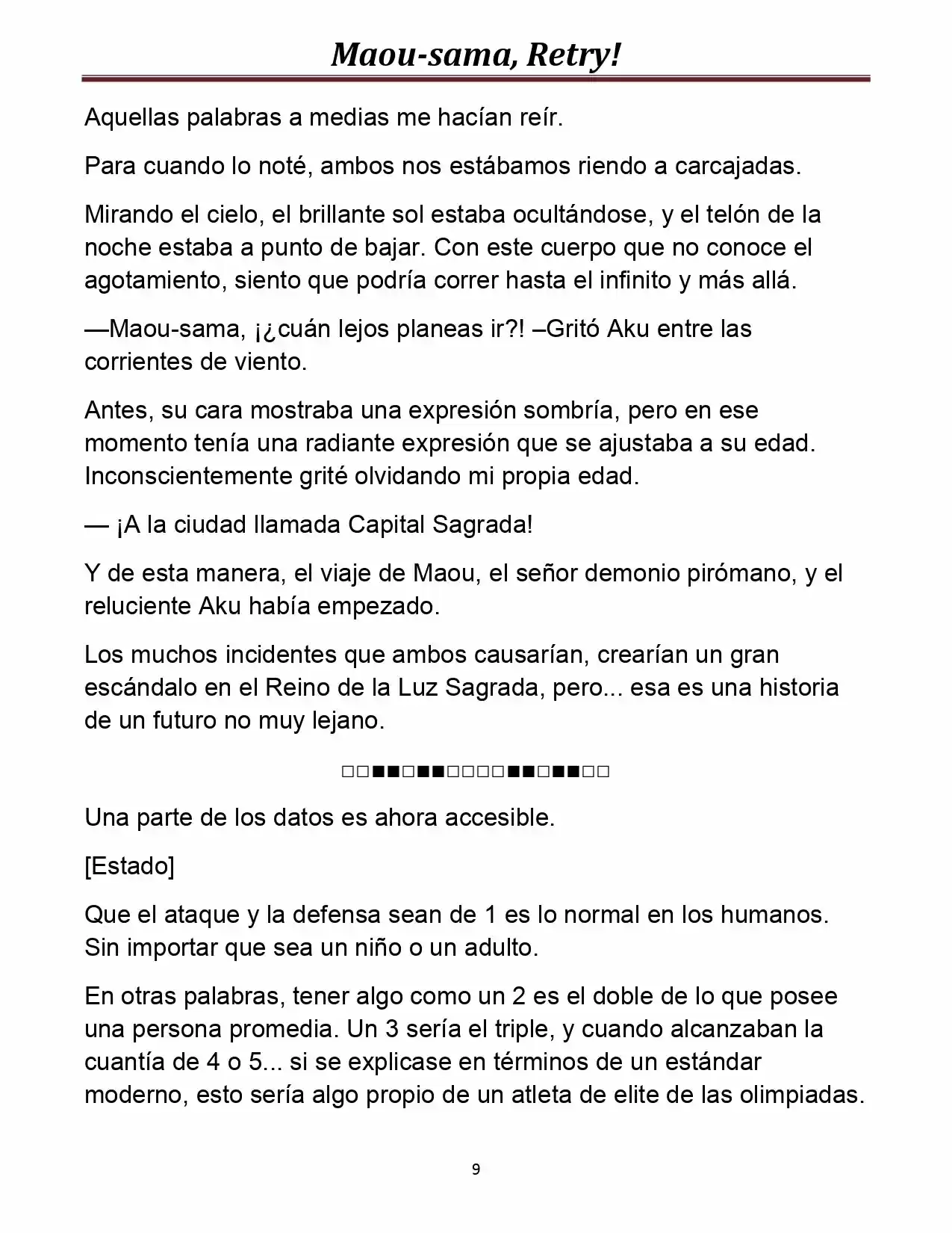 Maou-sama, Retry! (Novela) - Capítulo 5 - Página 9 - LectorTMOo