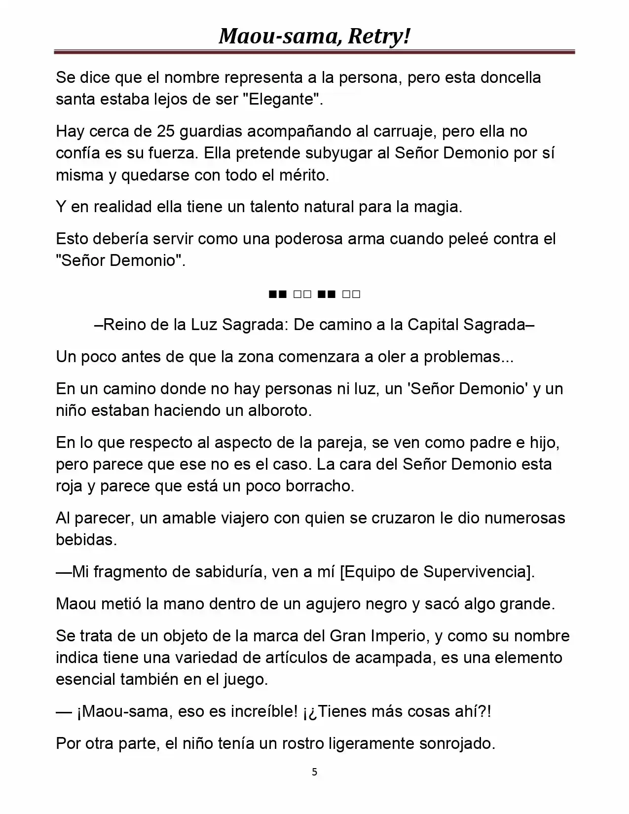 Maou-sama, Retry! (Novela) - Capítulo 6 - Página 5 - LectorTMOo