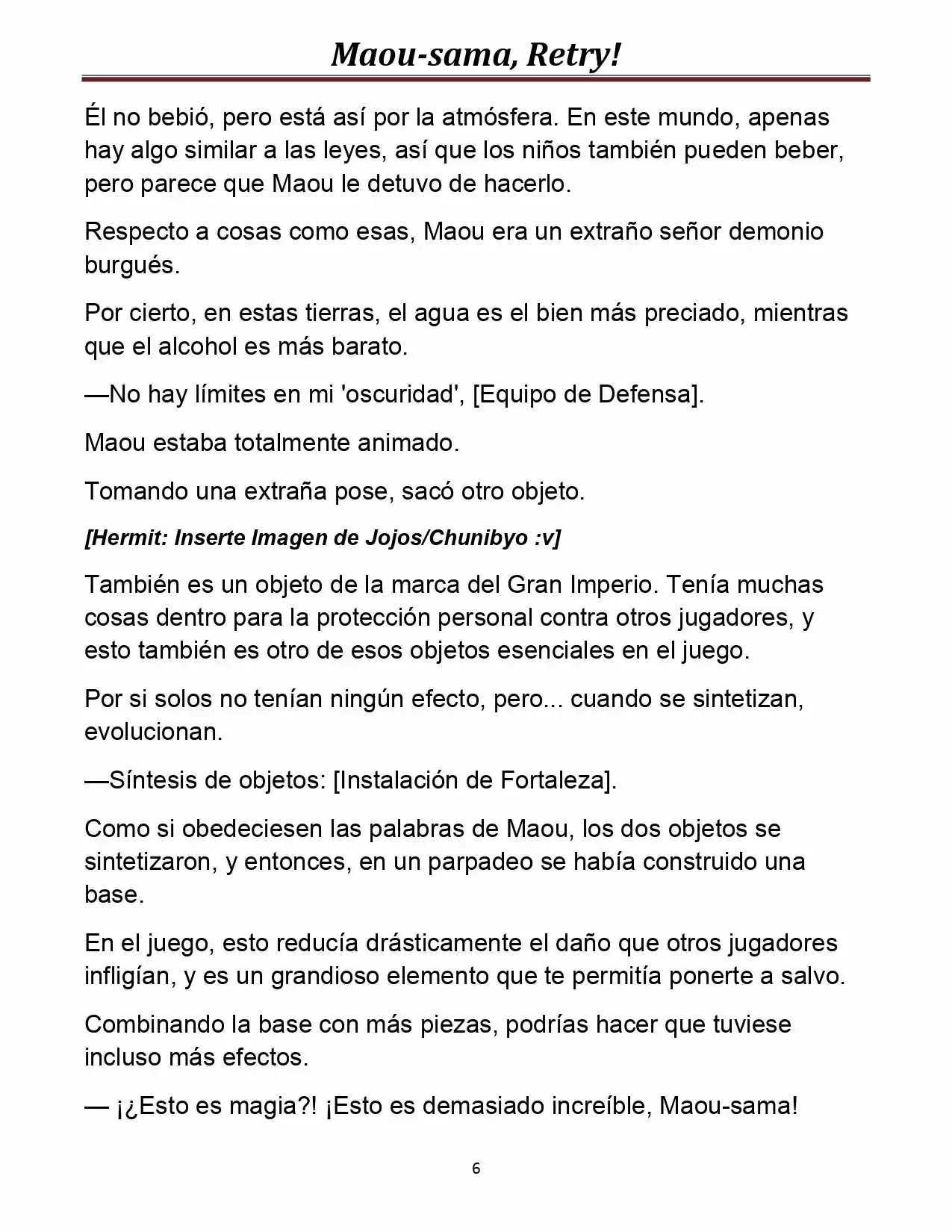 Maou-sama, Retry! (Novela) - Capítulo 6 - Página 6 - LectorTMOo