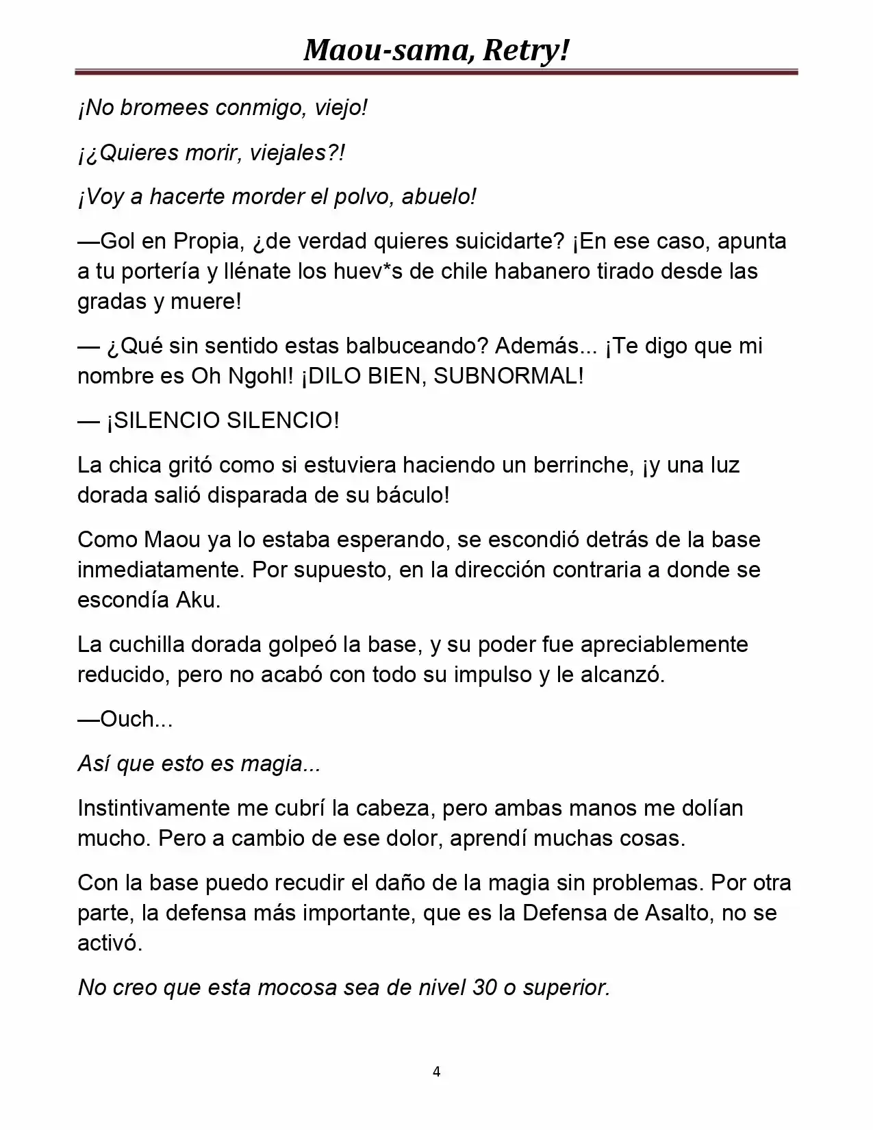 Maou-sama, Retry! (Novela) - Capítulo 8 - Página 4 - LectorTMOo