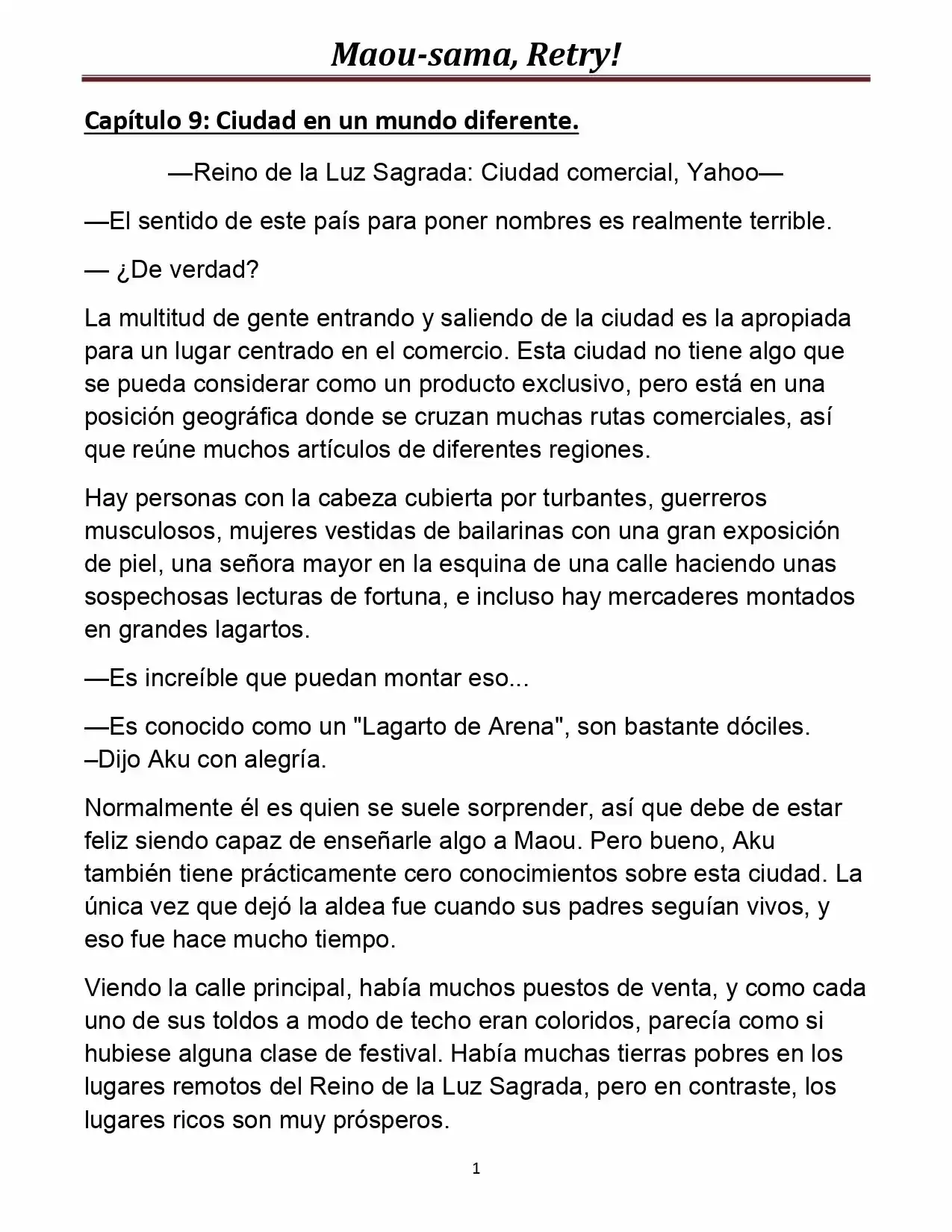 Maou-sama, Retry! (Novela) - Capítulo 9 - Página 1 - LectorTMOo