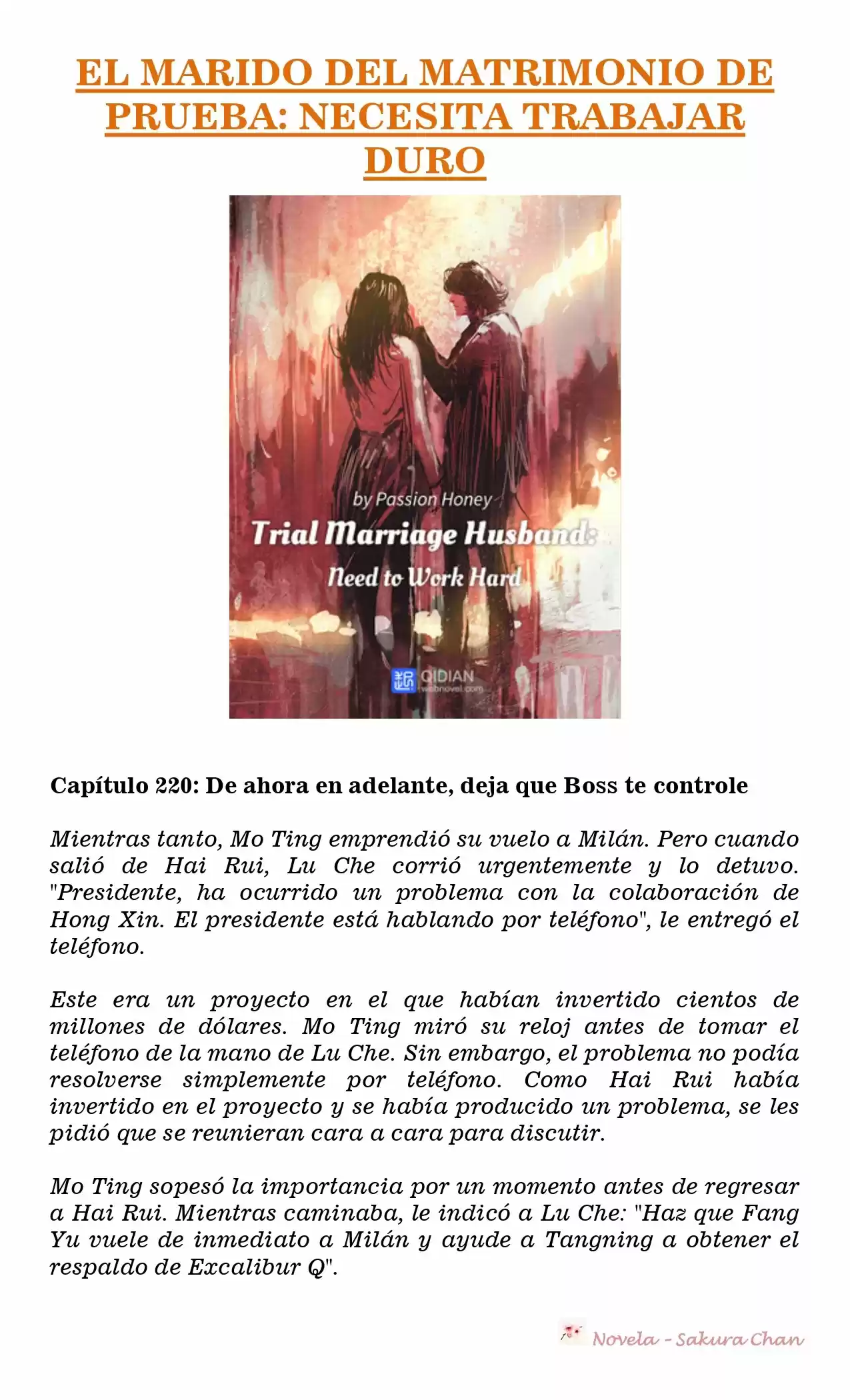 MARIDO DE PRUEBA: NECESIDAD DE TRABAJAR DURO (Novela) - Capítulo 220 - Página 1 - LectorTMOo