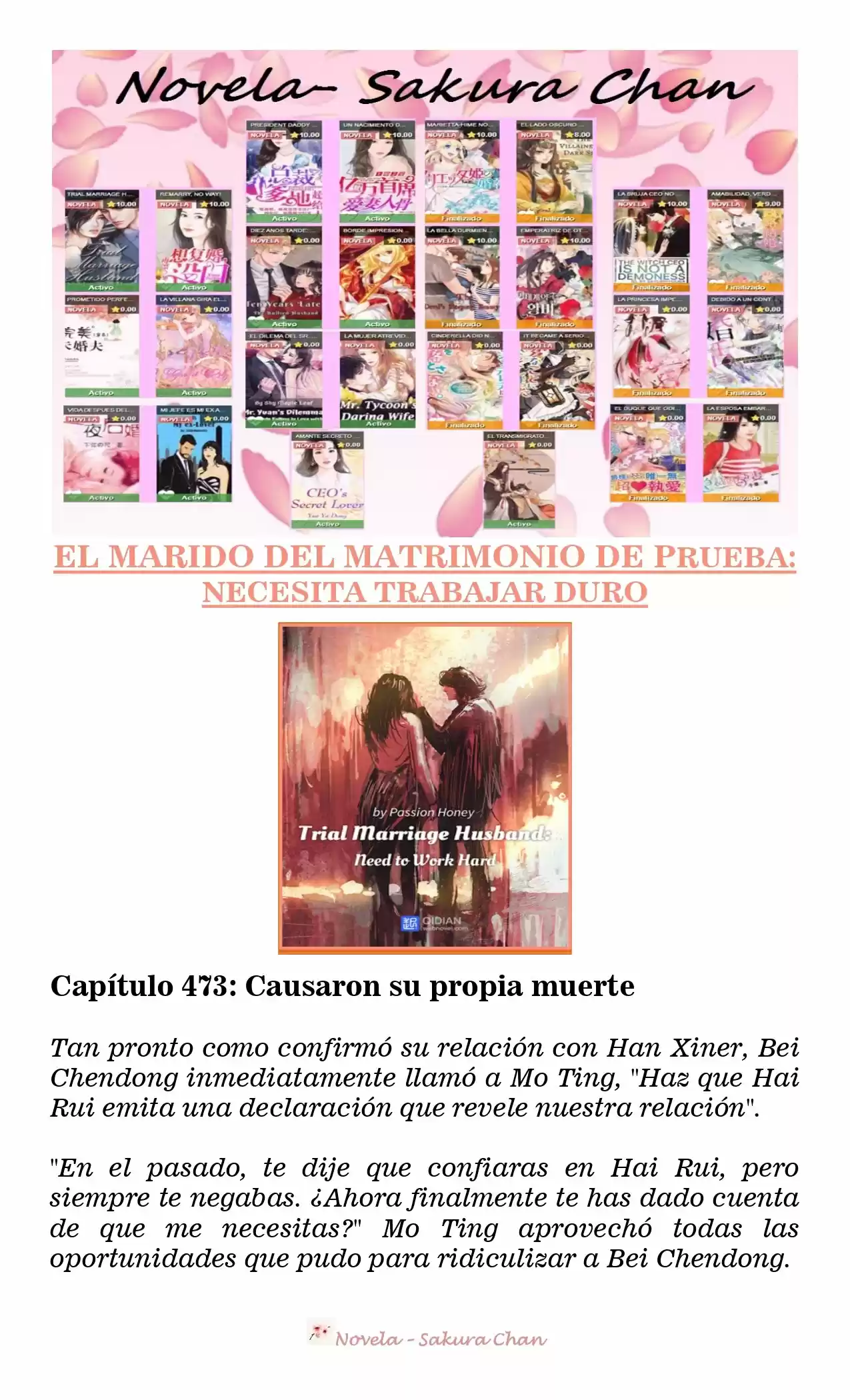 MARIDO DE PRUEBA: NECESIDAD DE TRABAJAR DURO (Novela) - Capítulo 473 - Página 1 - LectorTMOo