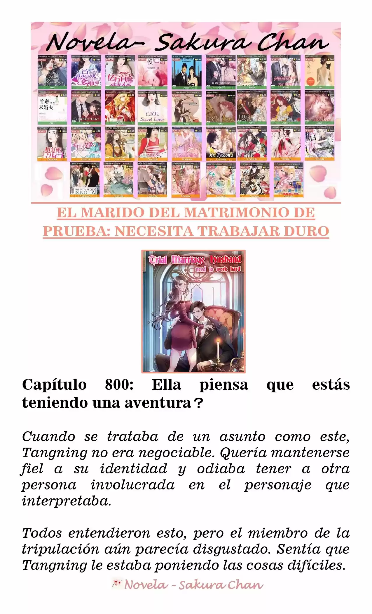 MARIDO DE PRUEBA: NECESIDAD DE TRABAJAR DURO (Novela) - Capítulo 800 - Página 1 - LectorTMOo
