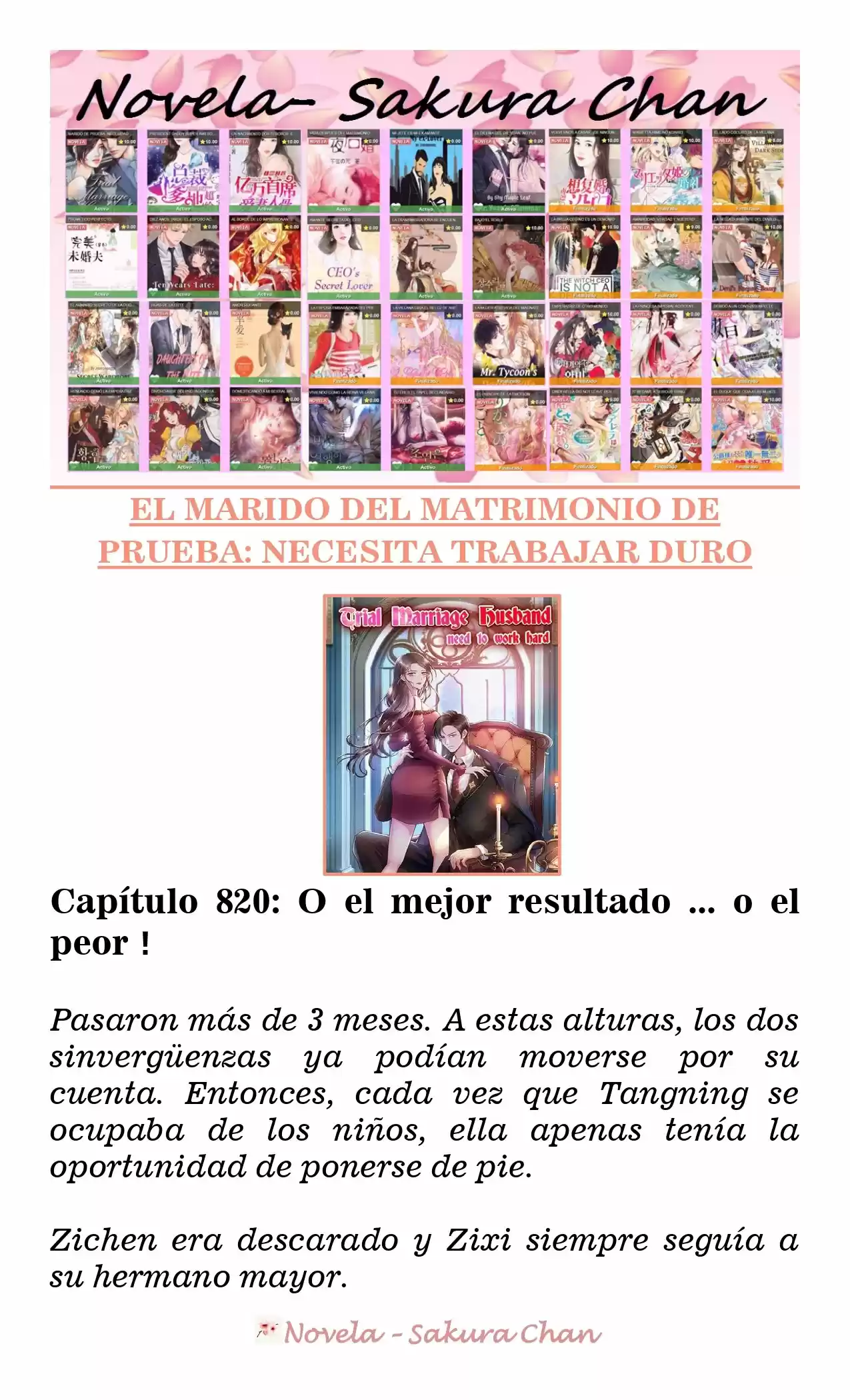 MARIDO DE PRUEBA: NECESIDAD DE TRABAJAR DURO (Novela) - Capítulo 820 - Página 1 - LectorTMOo