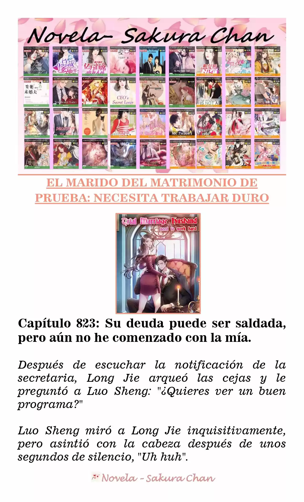 MARIDO DE PRUEBA: NECESIDAD DE TRABAJAR DURO (Novela) - Capítulo 823 - Página 1 - LectorTMOo