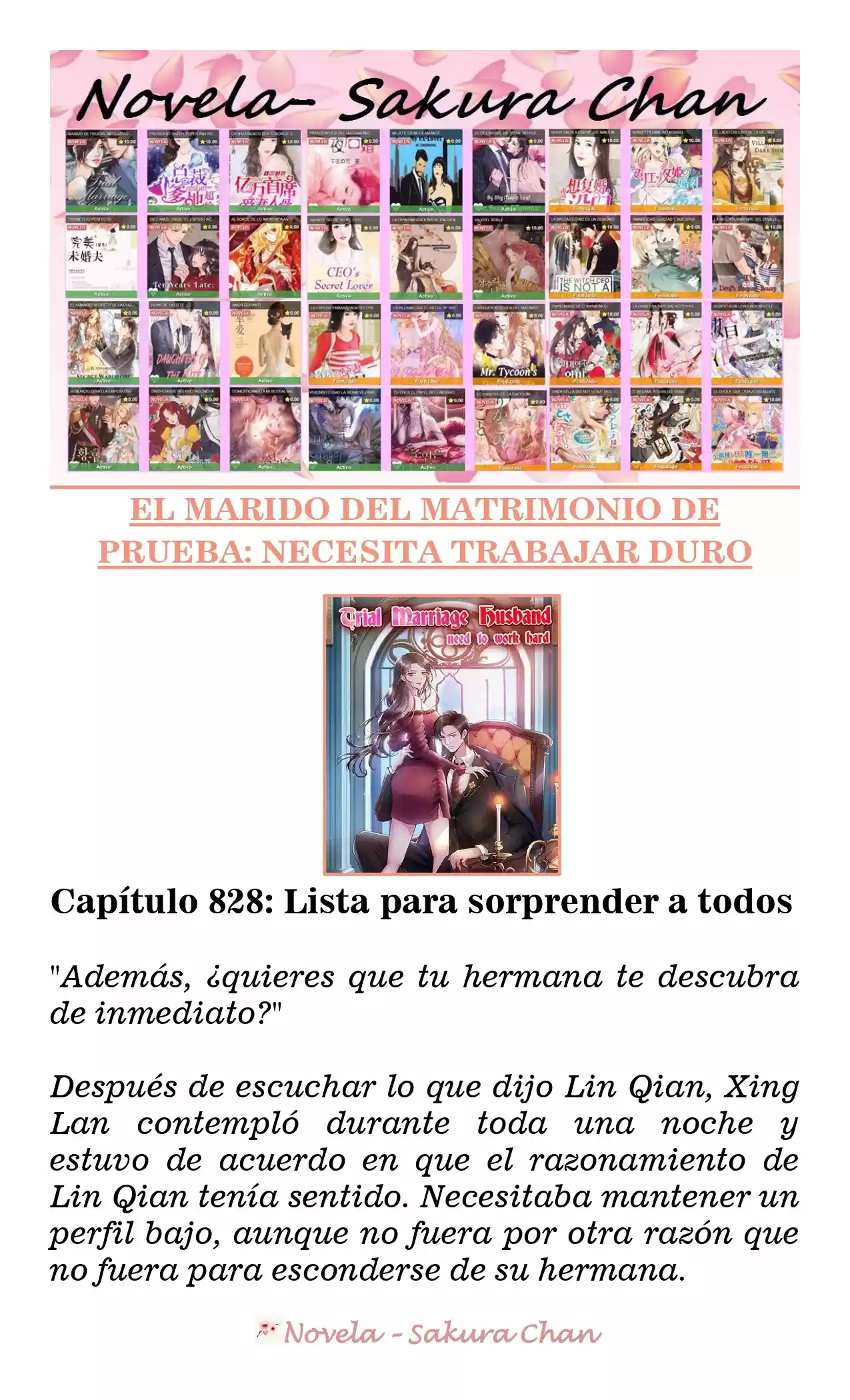 MARIDO DE PRUEBA: NECESIDAD DE TRABAJAR DURO (Novela) - Capítulo 828 - Página 1 - LectorTMOo