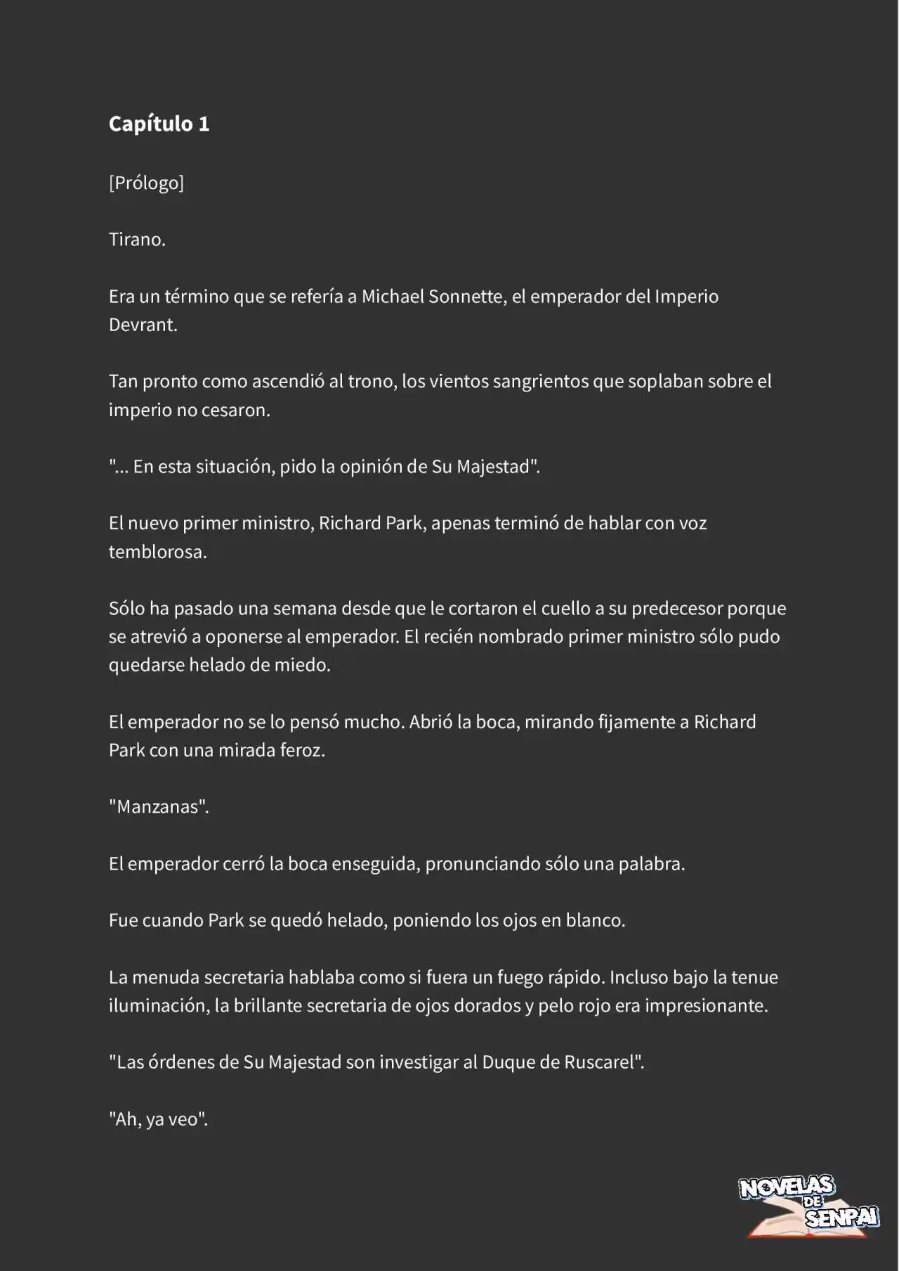 Me Convertí En El Traductor Del Tirano (Novela) - Capítulo 1 - Página 1 - LectorTMOo