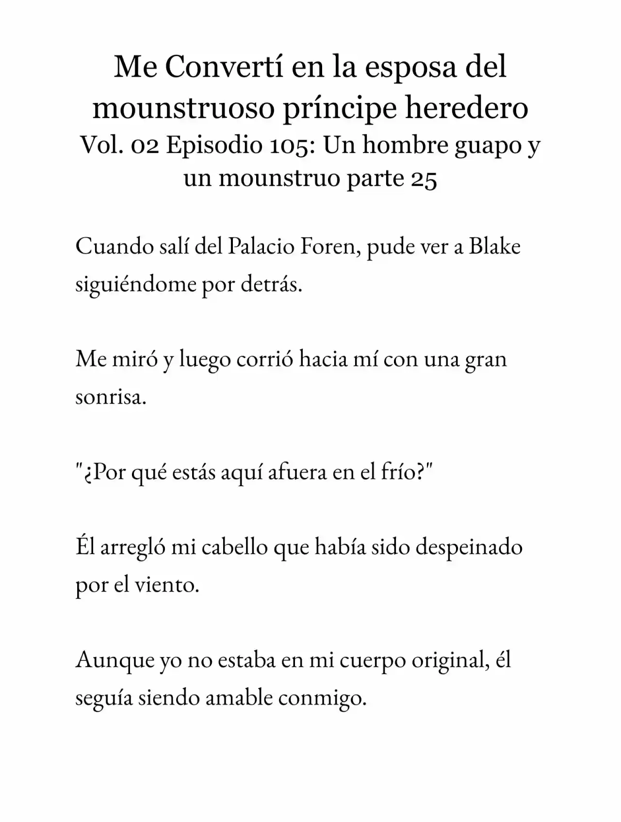 Me Convertí En La Esposa Del Mounstruoso Príncipe Heredero (Novela) - Capítulo 105 - Página 4 - LectorTMOo