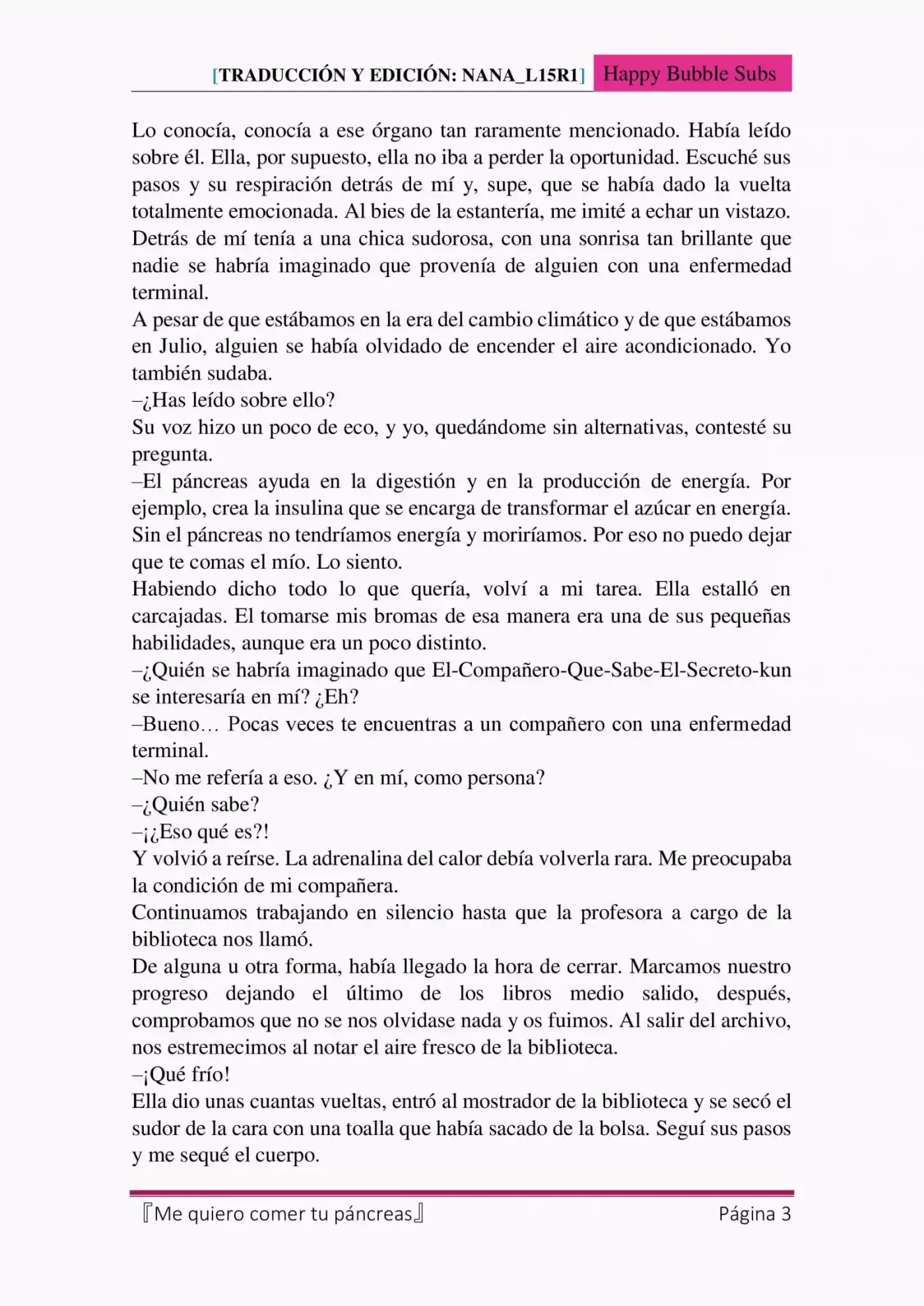 Me Quiero Comer Tu Páncreas (Novela) - Capítulo 1 - Página 3 - LectorTMOo