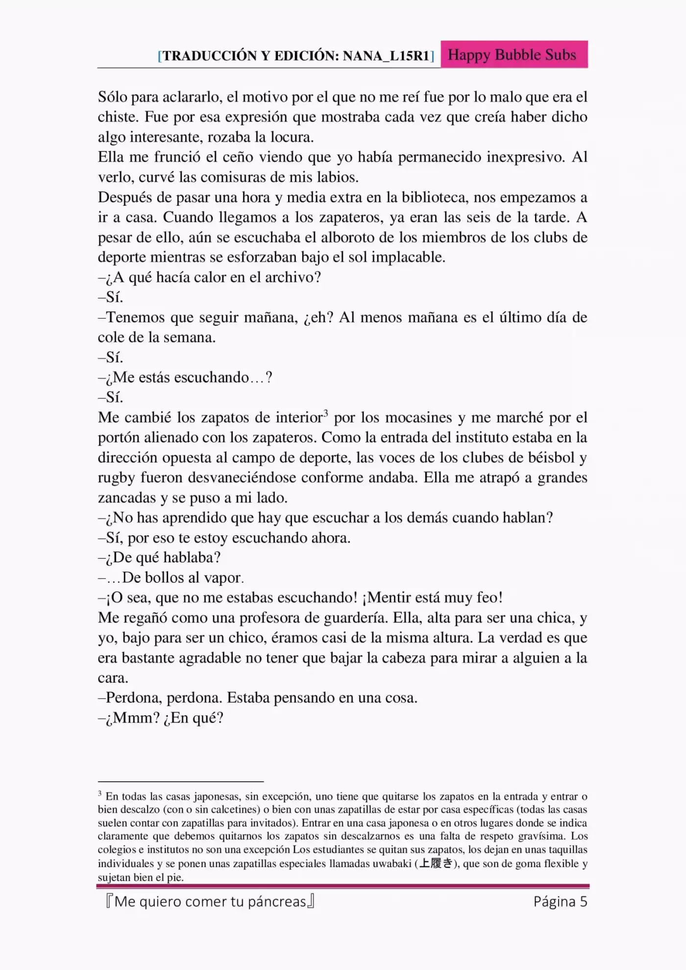 Me Quiero Comer Tu Páncreas (Novela) - Capítulo 1 - Página 5 - LectorTMOo