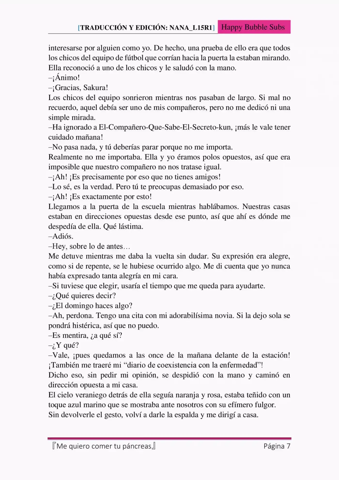 Me Quiero Comer Tu Páncreas (Novela) - Capítulo 1 - Página 7 - LectorTMOo