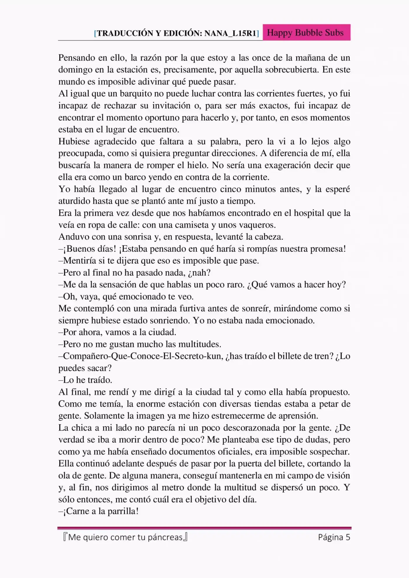Me Quiero Comer Tu Páncreas (Novela) - Capítulo 2 - Página 5 - LectorTMOo