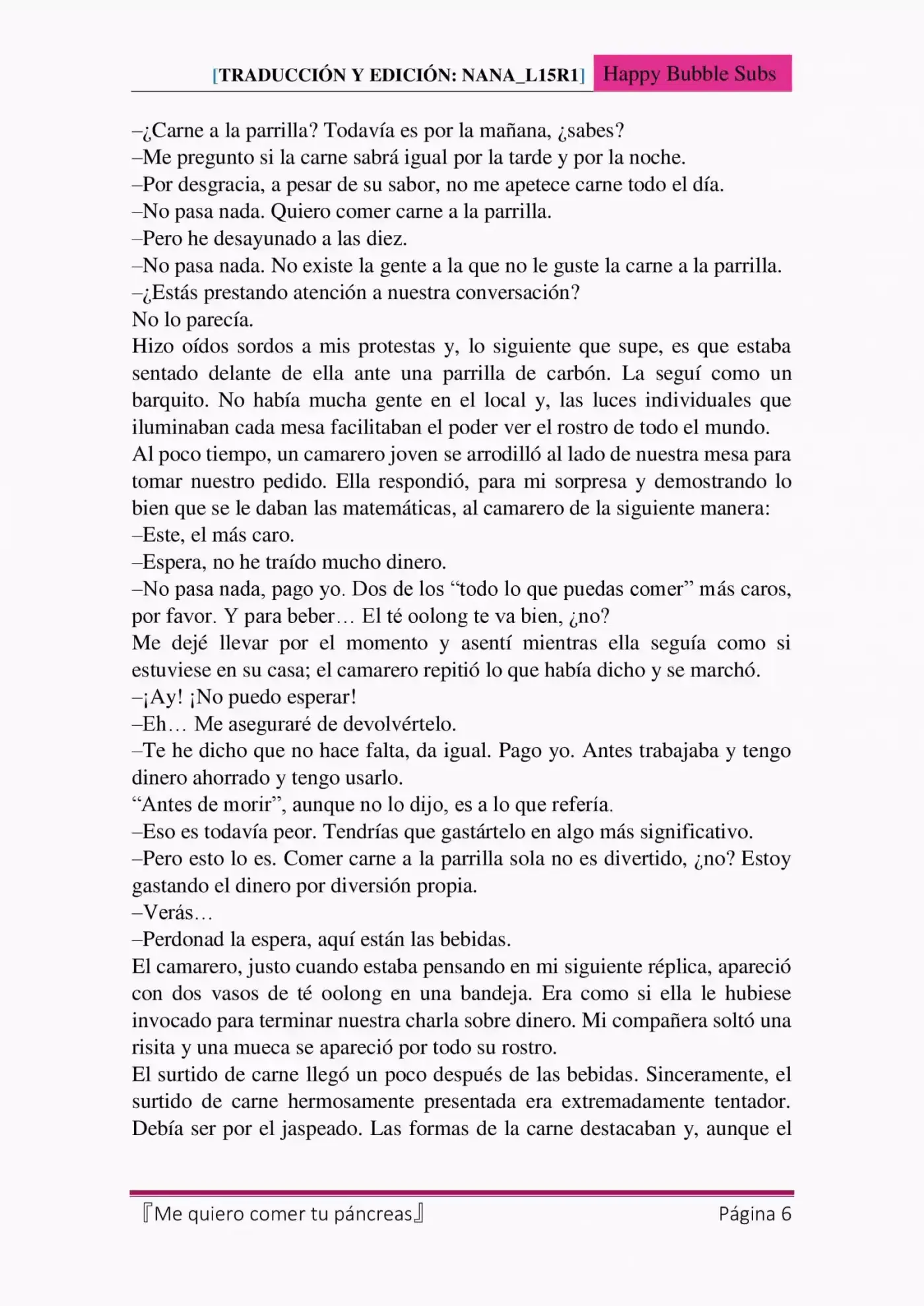 Me Quiero Comer Tu Páncreas (Novela) - Capítulo 2 - Página 6 - LectorTMOo