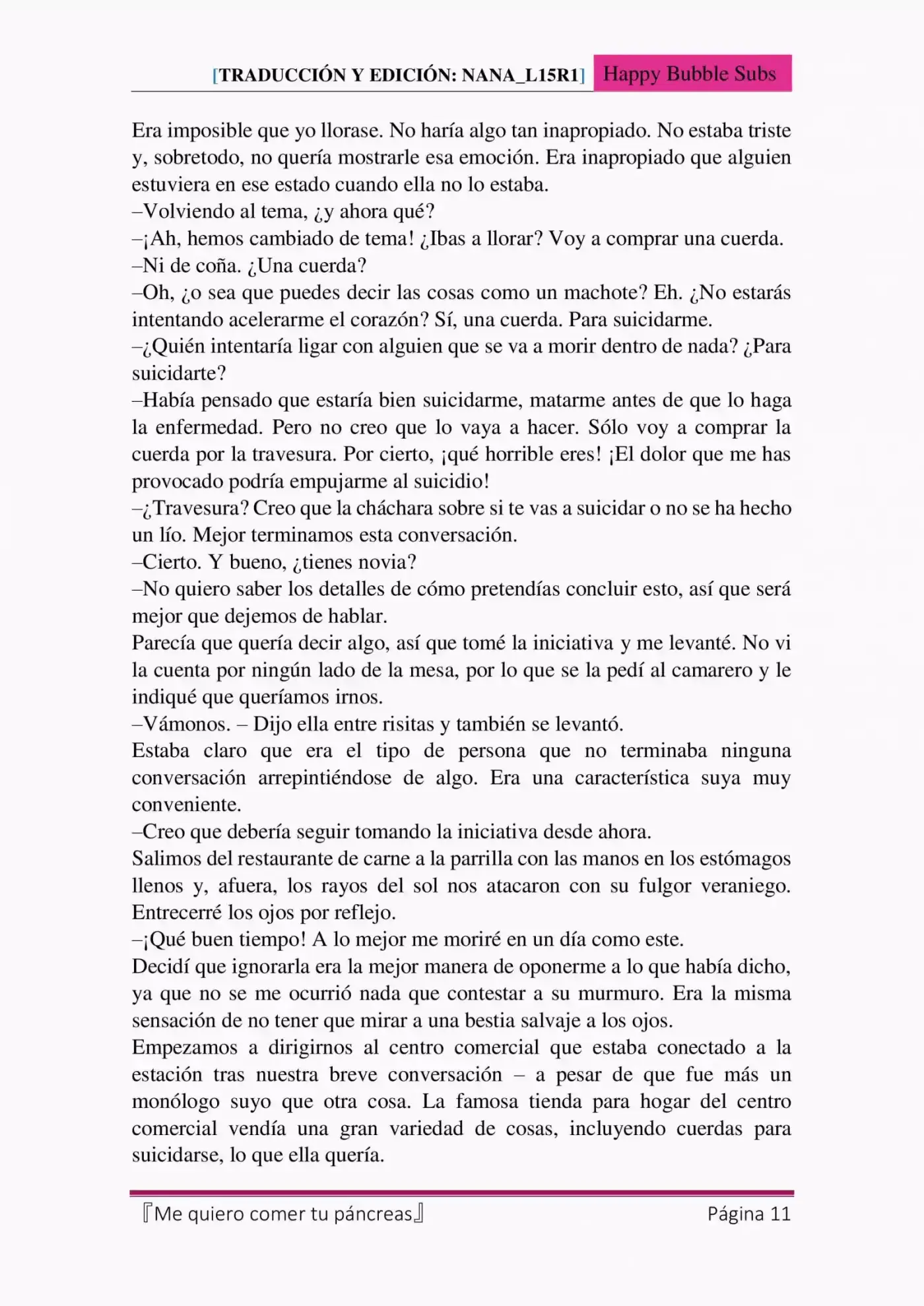 Me Quiero Comer Tu Páncreas (Novela) - Capítulo 2 - Página 11 - LectorTMOo